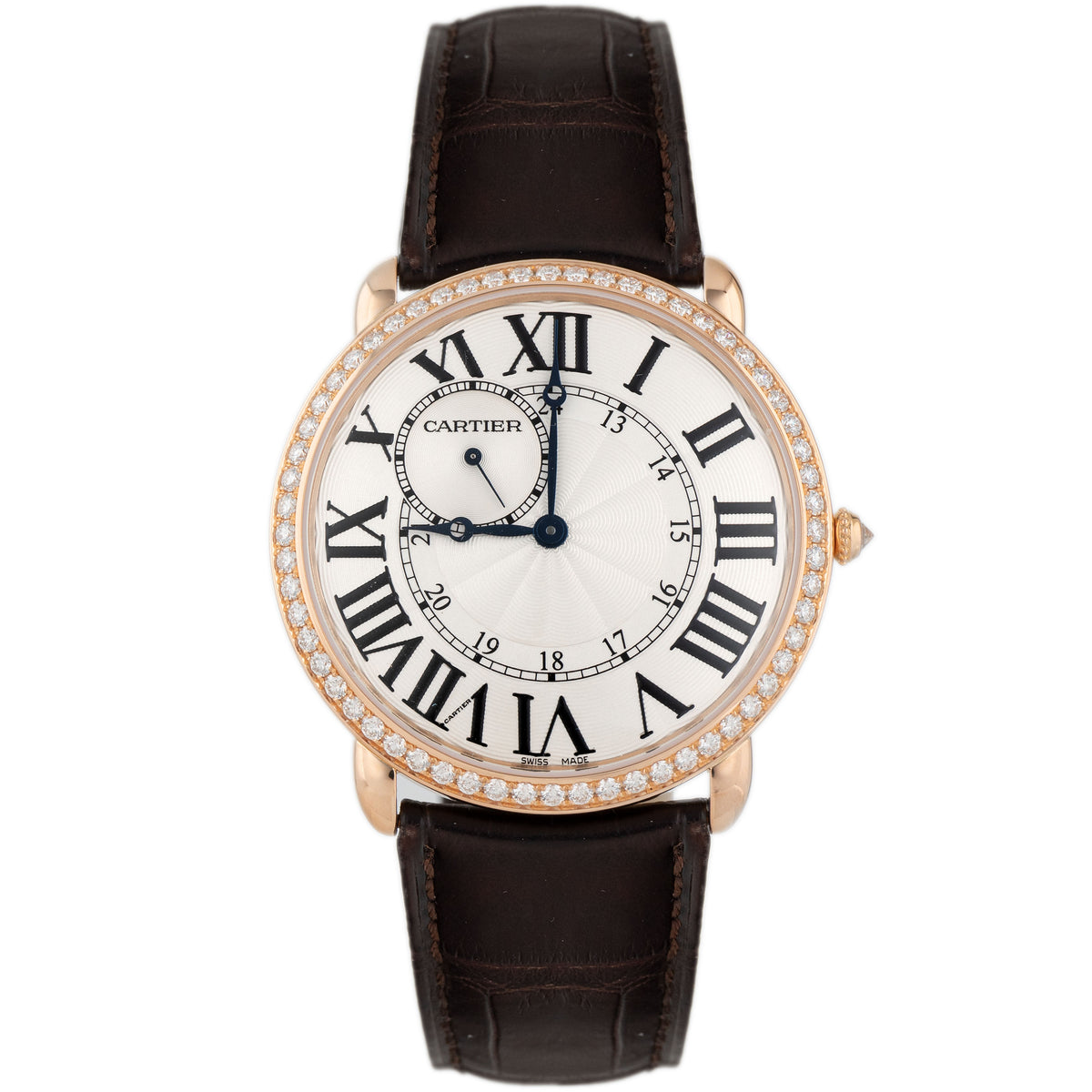 Cartier Ronde Louis Rose Gold Silver Dial 42mm WR007001 Full Set