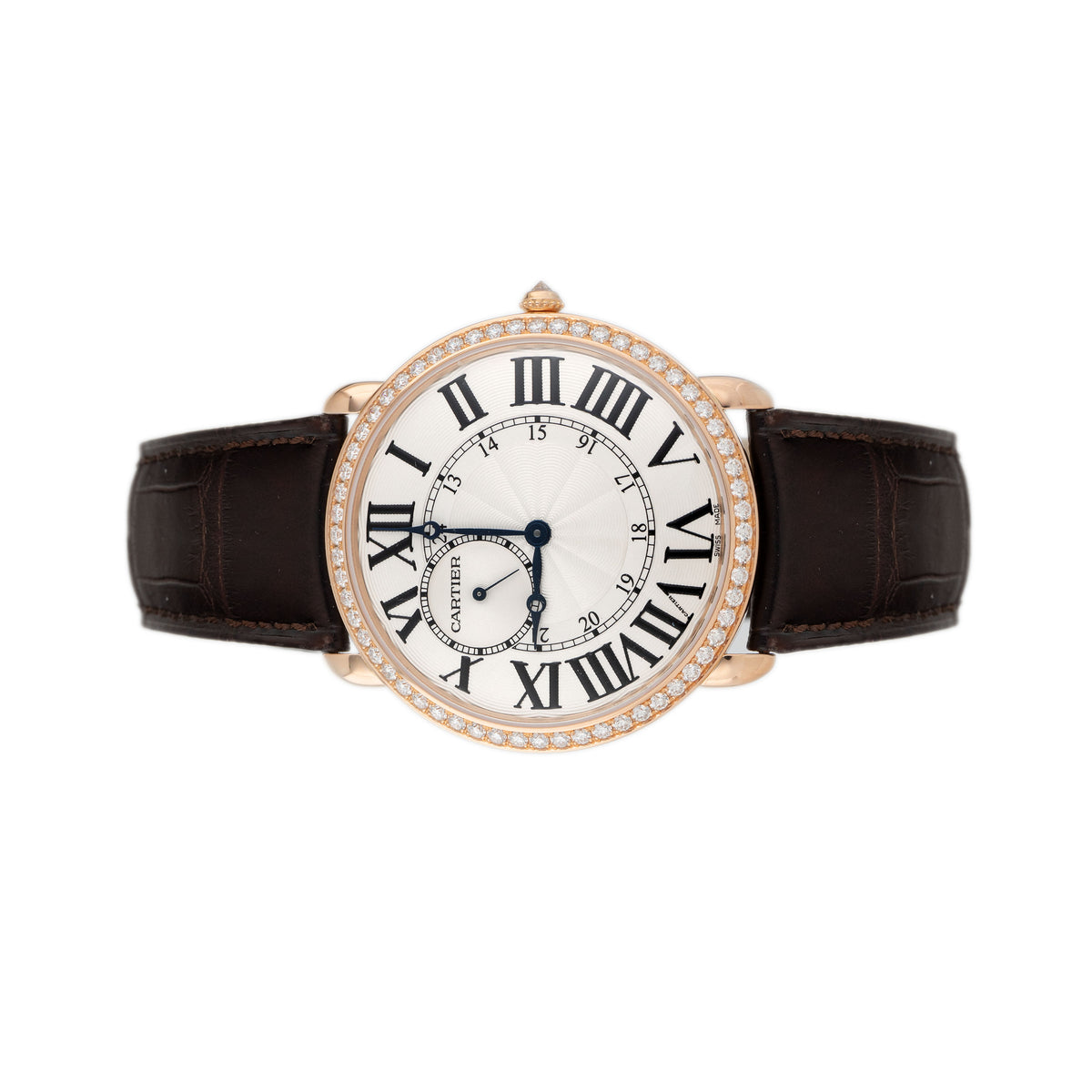 Cartier Ronde Louis Rose Gold Silver Dial 42mm WR007001 Full Set