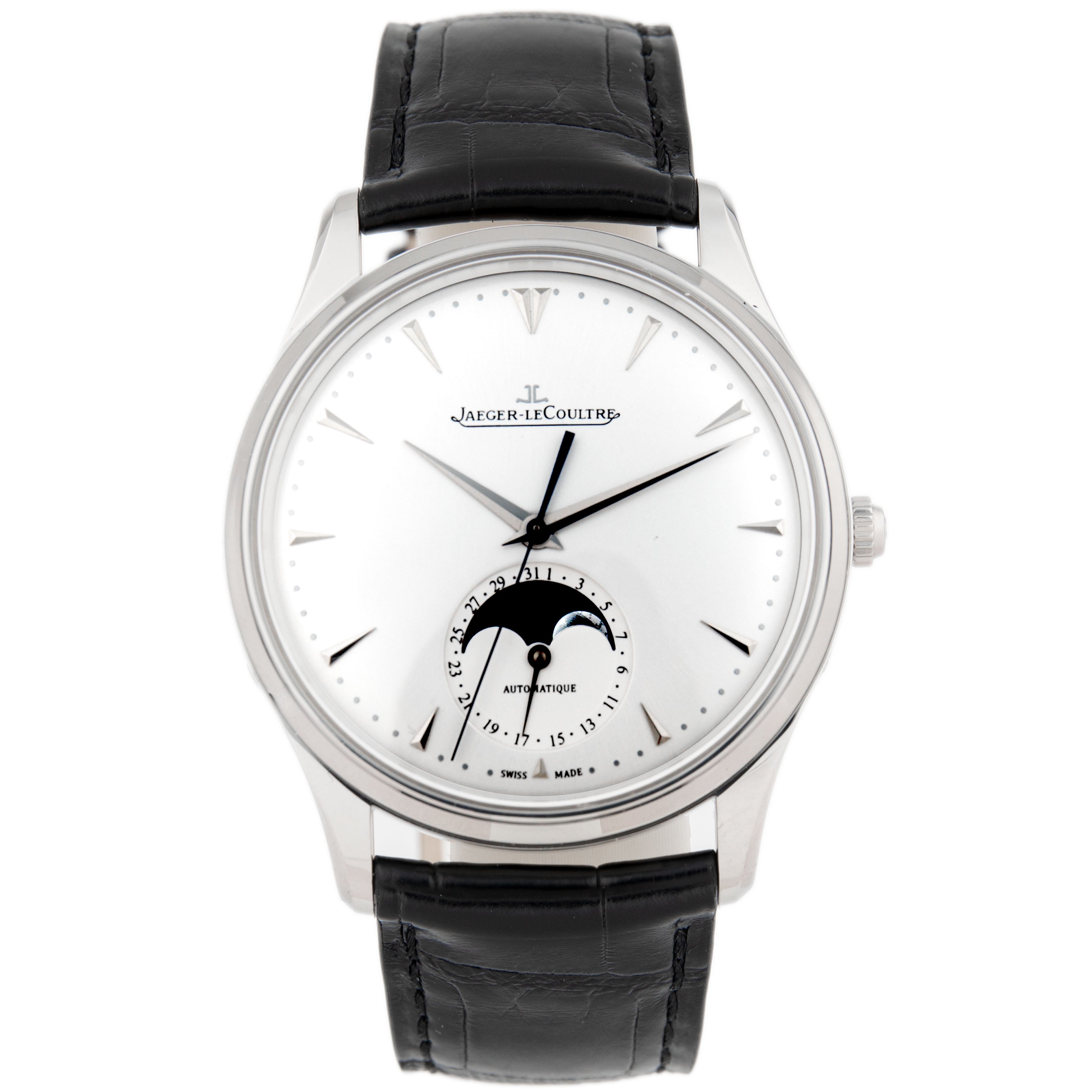 Jaeger-LeCoultre Master Ultra Thin Moon Stainless Steel Silver Dial 39mm Q1368420 Full Set