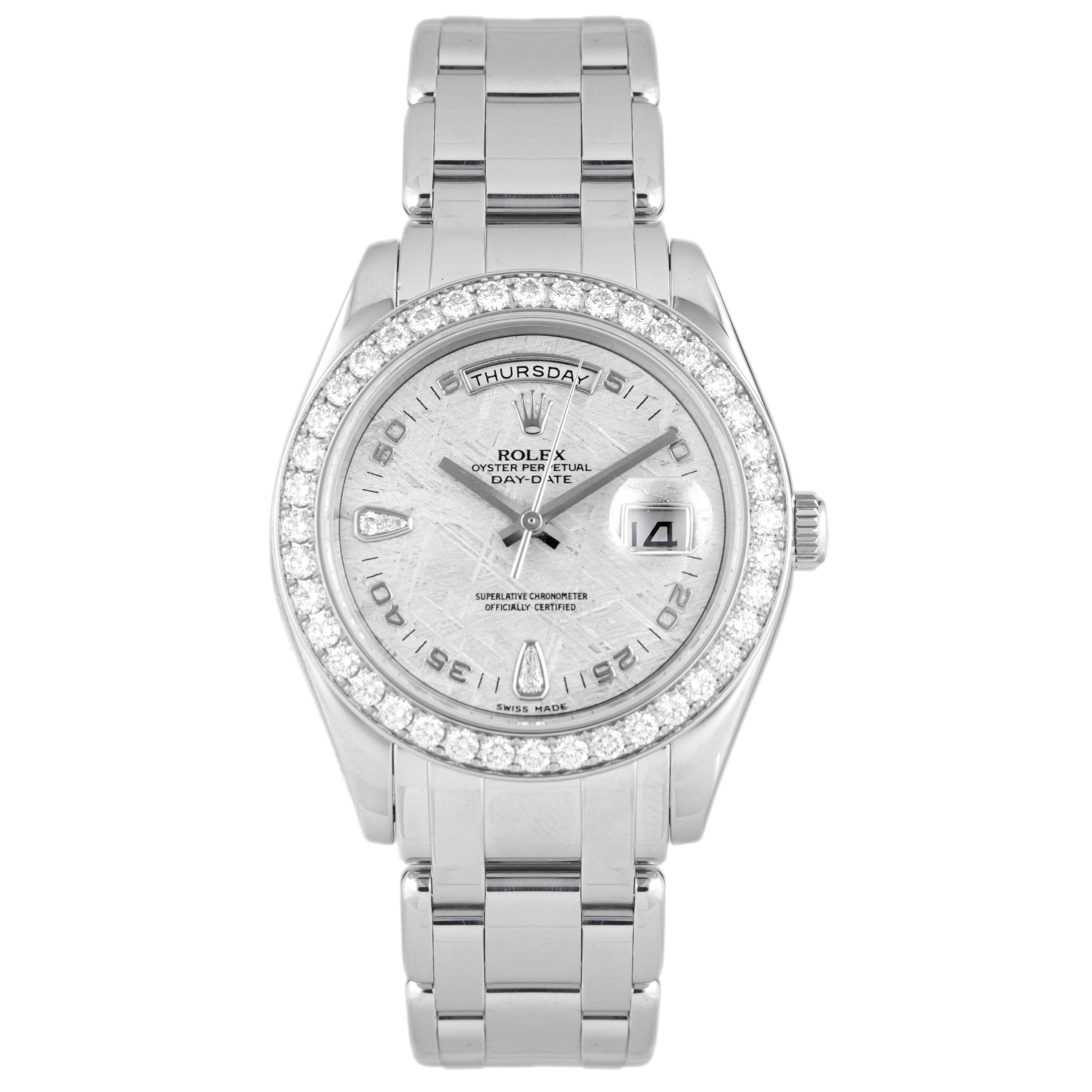 Rolex Day-Date Masterpiece Platinum Meteorite Dial 39mm 19846 Full Set