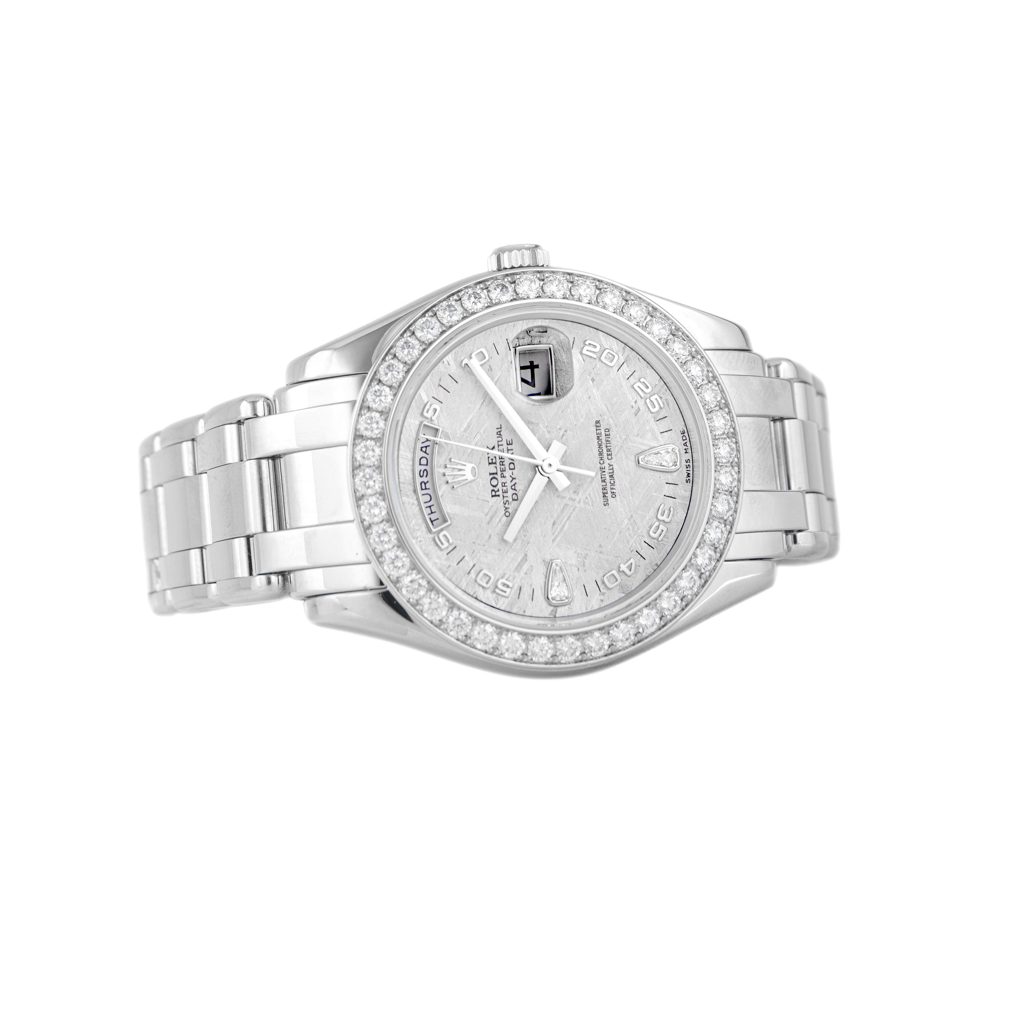 Rolex Day-Date Masterpiece Platinum Meteorite Dial 39mm 19846 Full Set