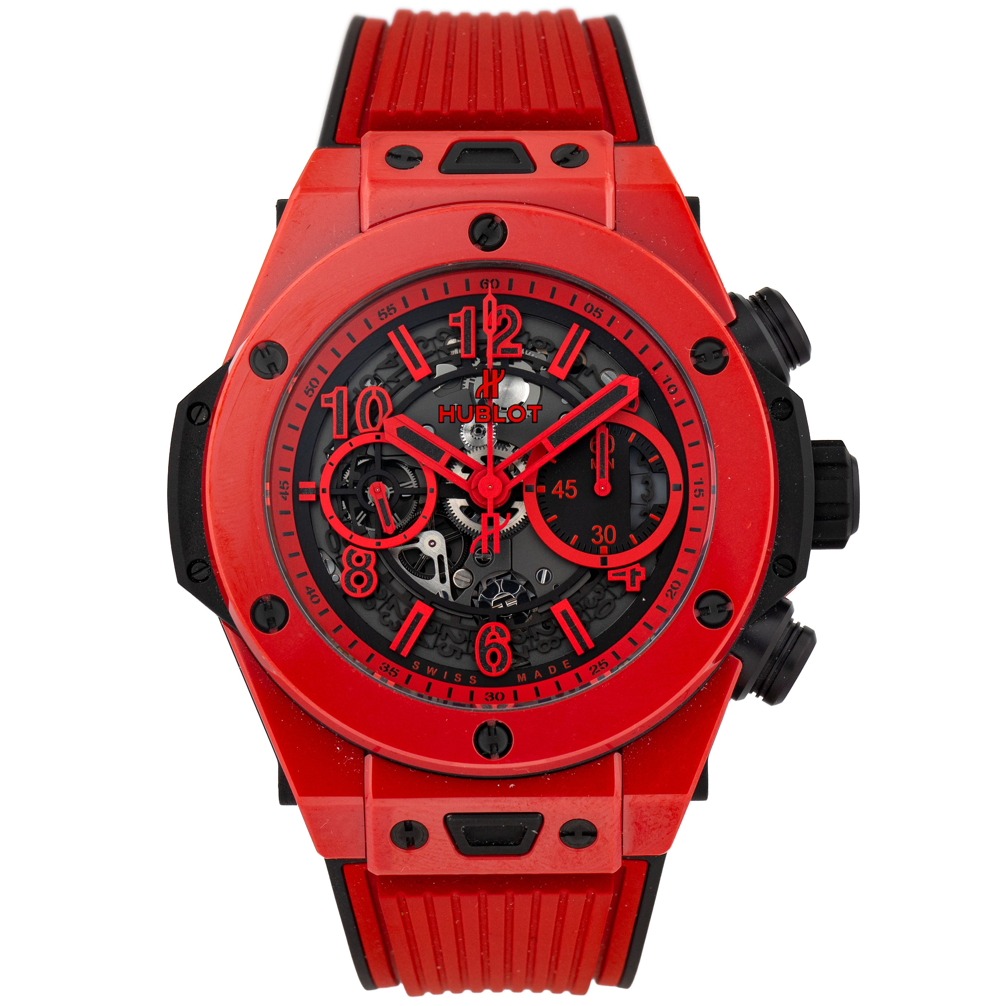 Hublot Big Bang Unico Ceramic Skeleton Red Dial 45mm 411.CF.8513.RX