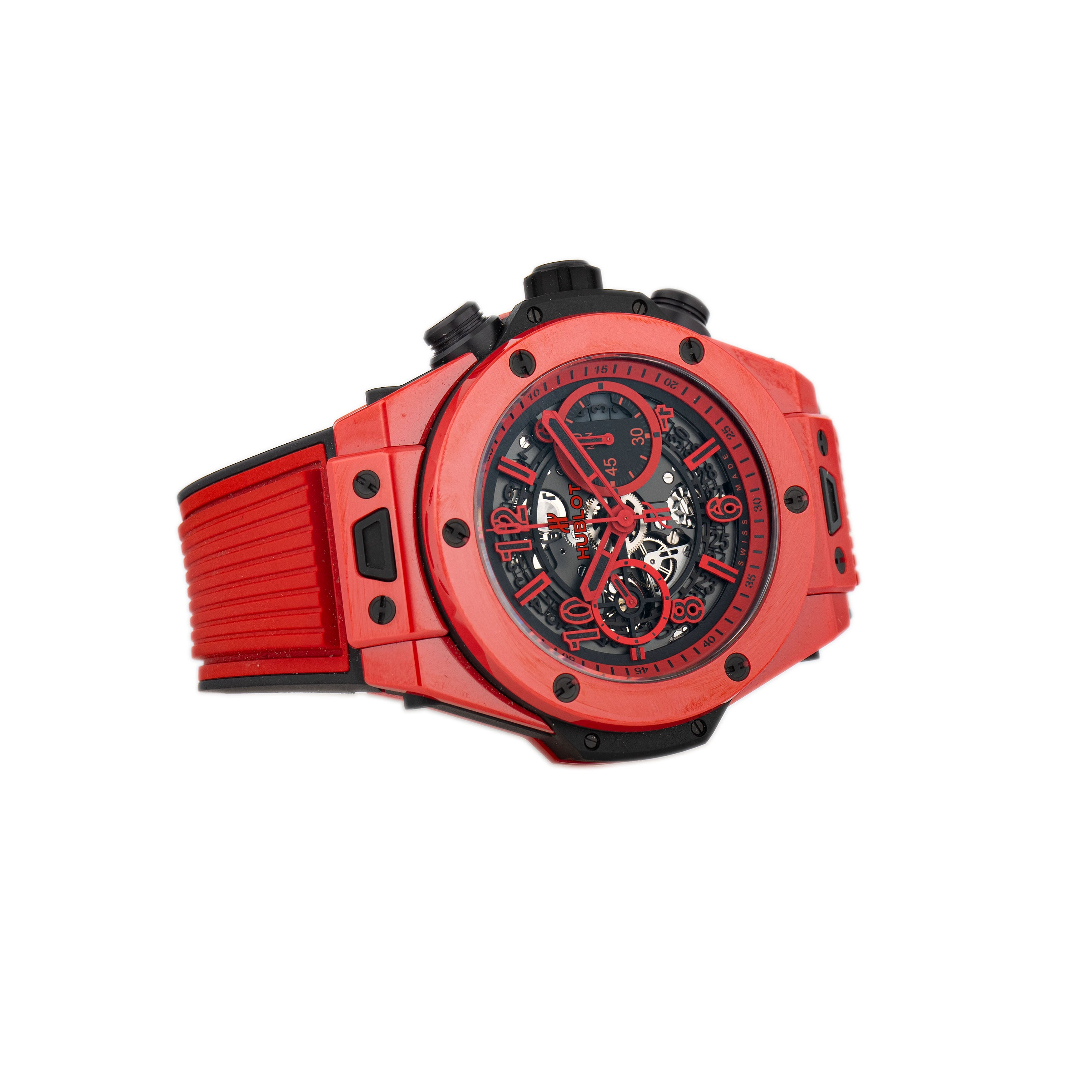 Hublot Big Bang Unico Ceramic Skeleton Red Dial 45mm 411.CF.8513.RX