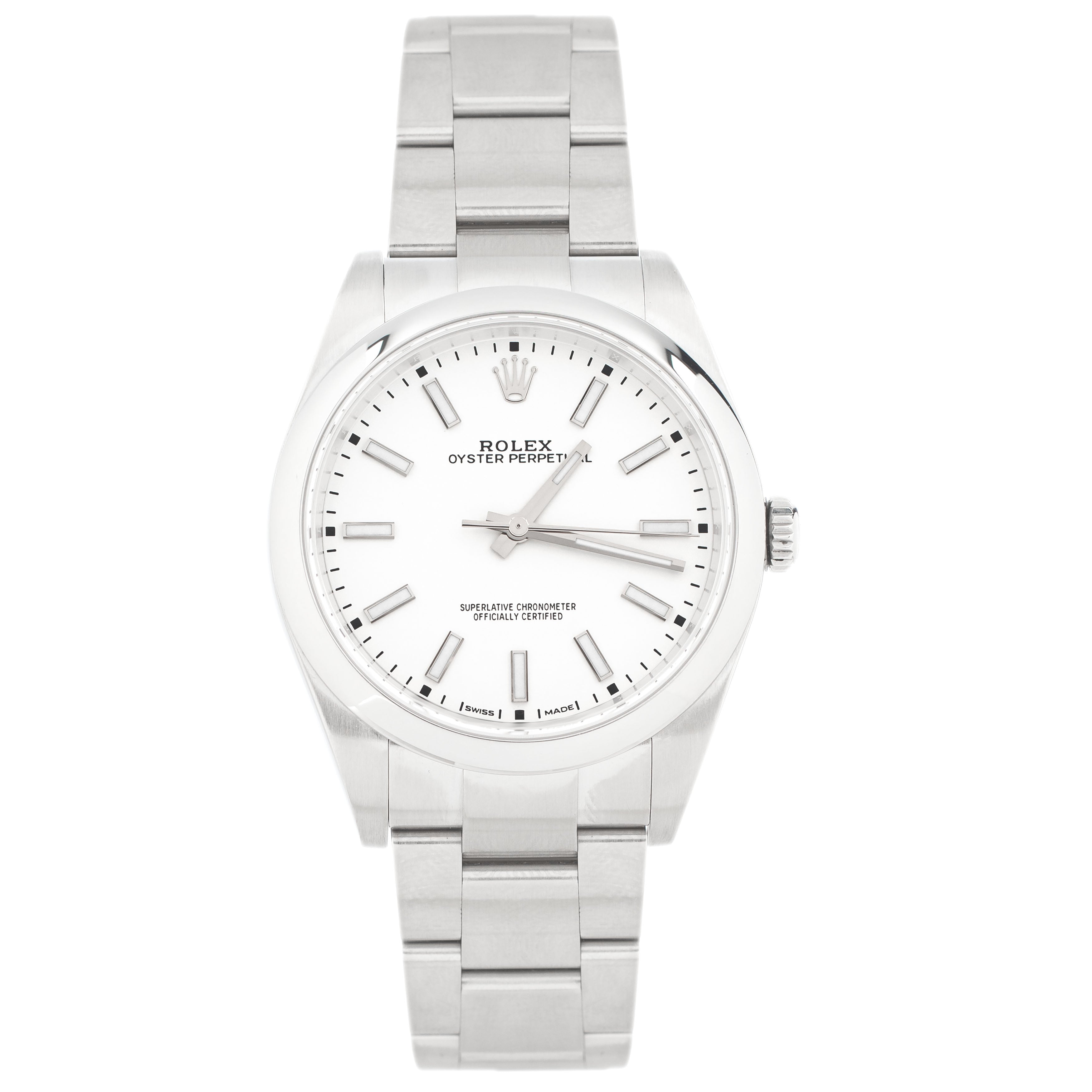 Rolex Oyster Perpetual 39 Stainless Steel Silver Dial 39mm 114300