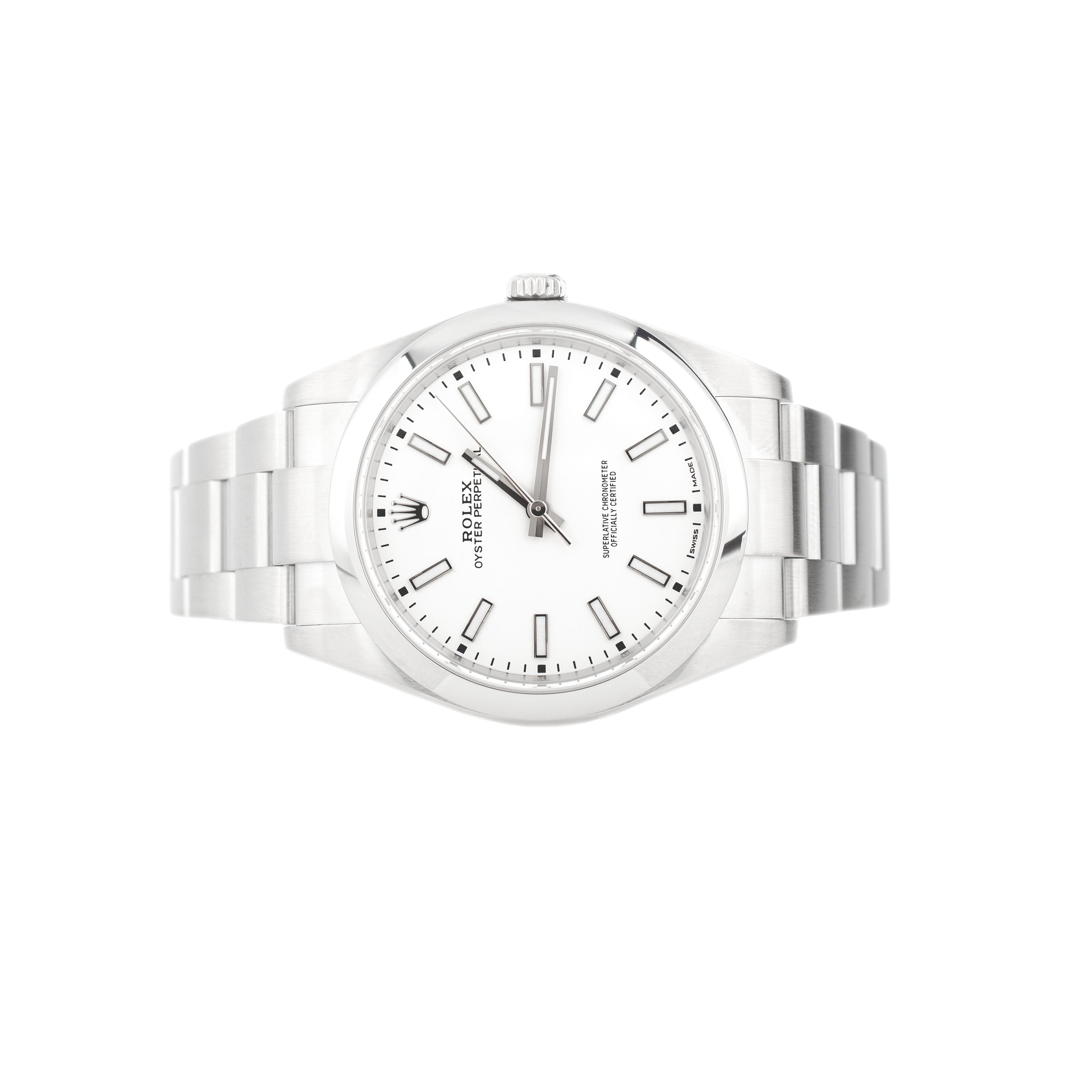 Rolex Oyster Perpetual 39 Stainless Steel Silver Dial 39mm 114300