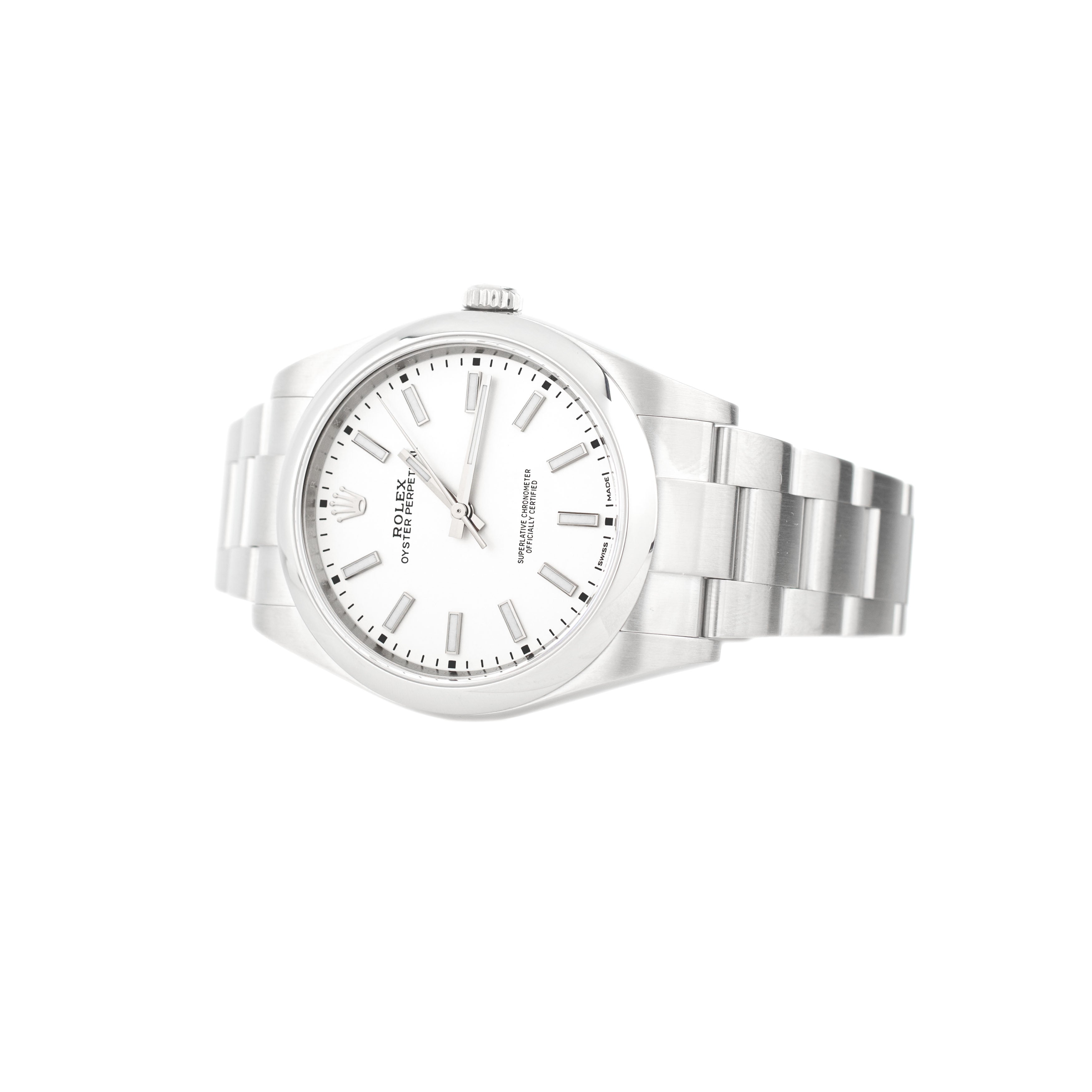 Rolex Oyster Perpetual 39 Stainless Steel Silver Dial 39mm 114300