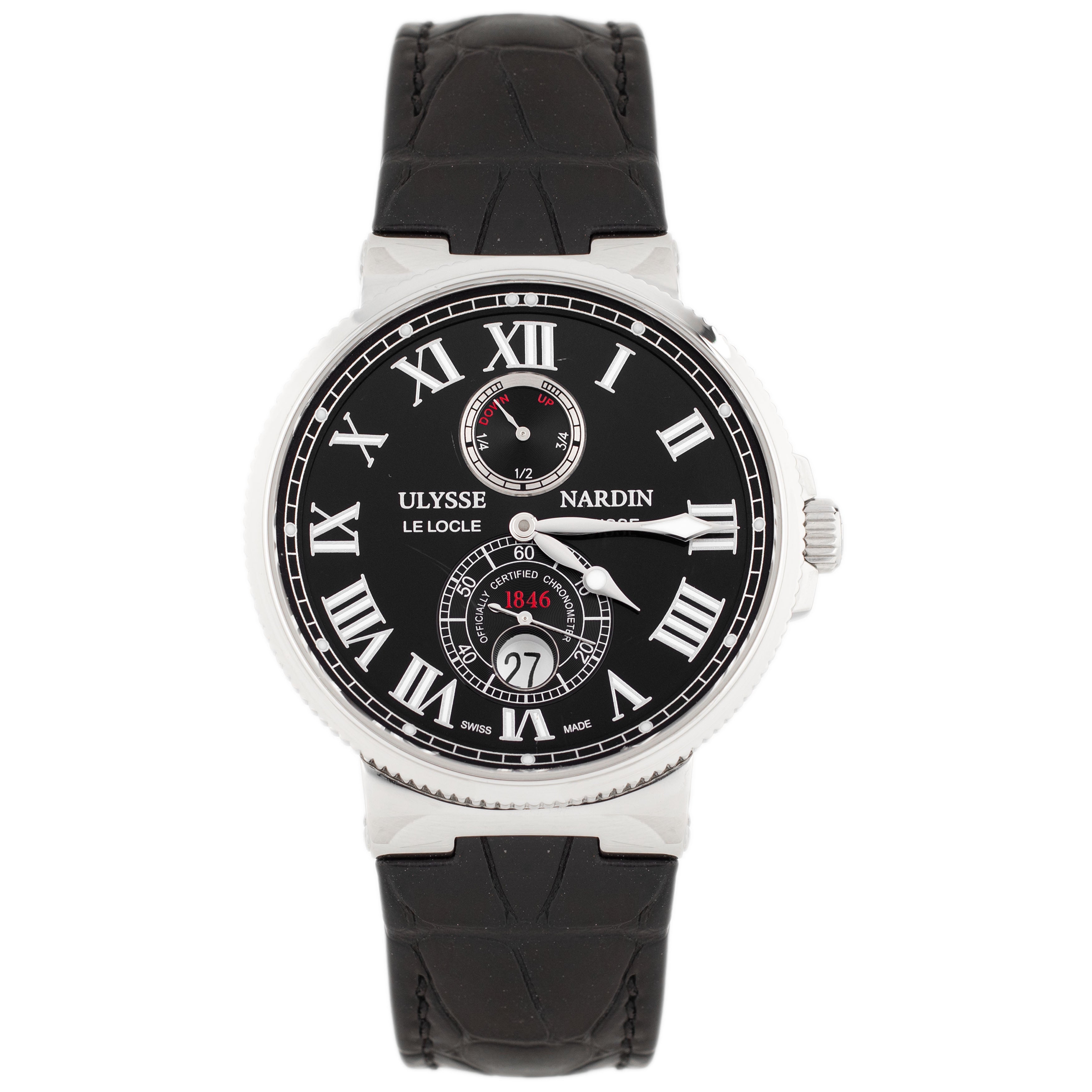 Ulysse Nardin Marine Maxi Chronometer Stainless Steel Black Dial 43mm 263-67/42