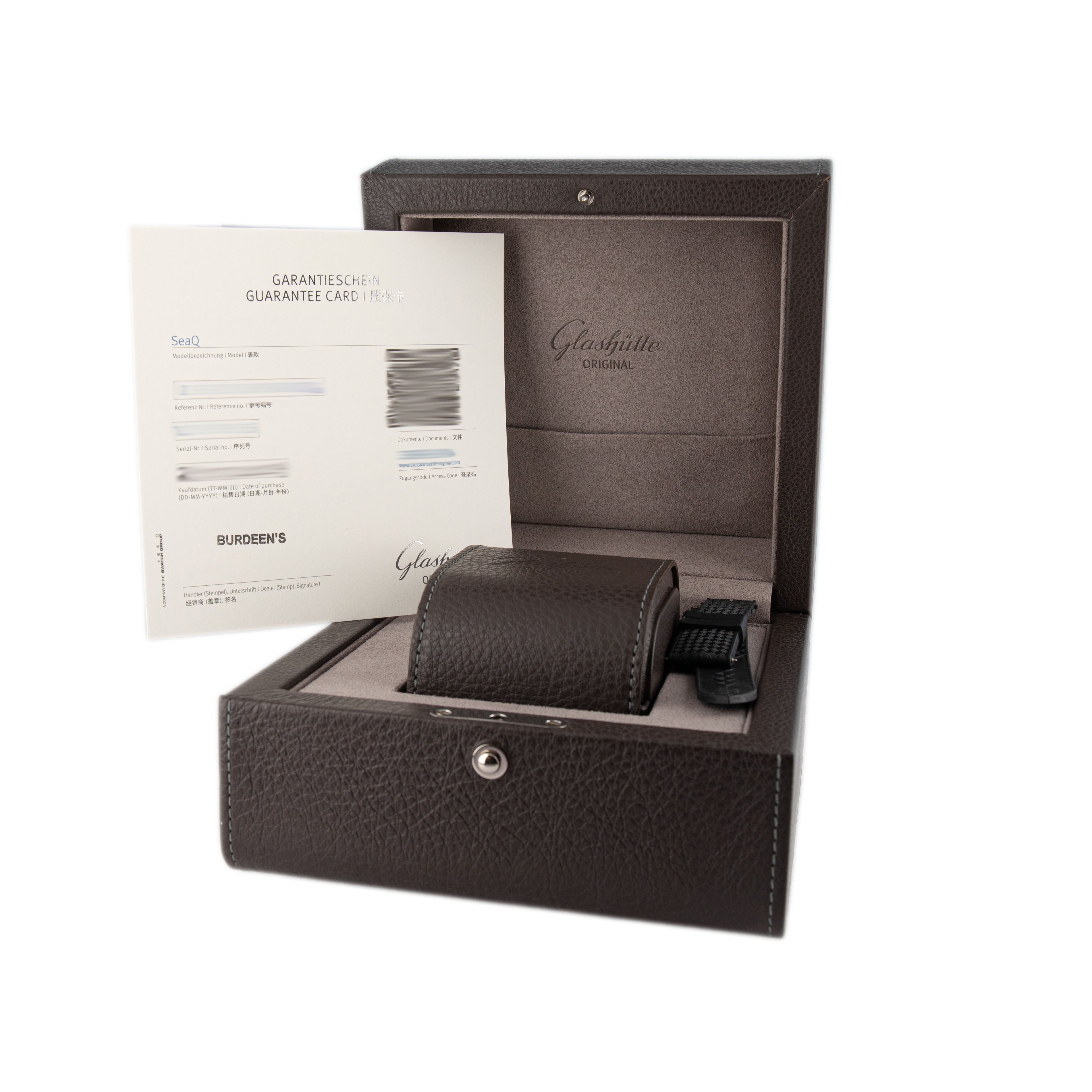 Glashutte Spezialist Sea-Q Stainless Steel Black Dial 39.5mm 1-39-11-06-80-06 Full Set