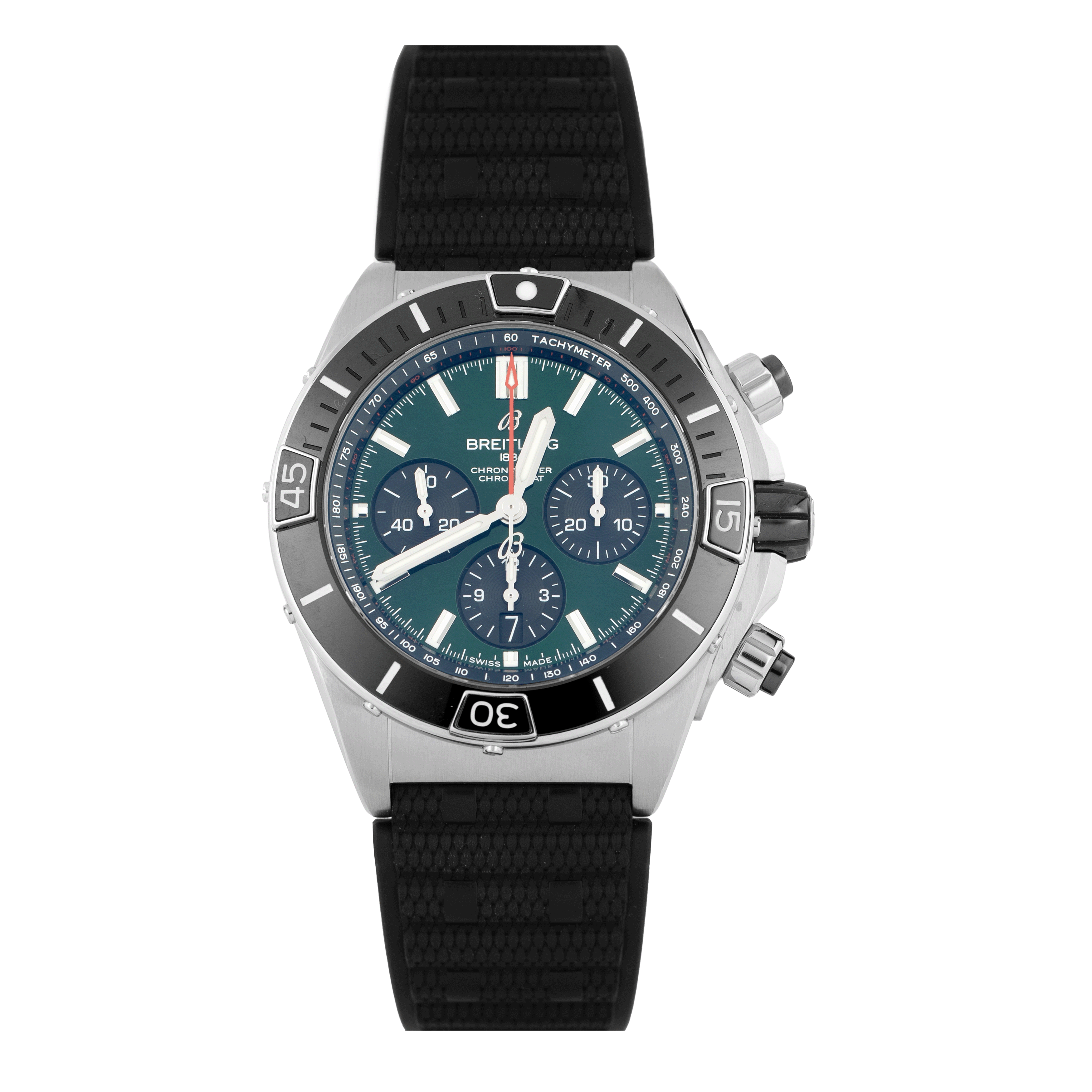 Breitling Super Chronomat B01 44 Stainless Steel Green Dial 44mm AB0136251L1S1 Full Set