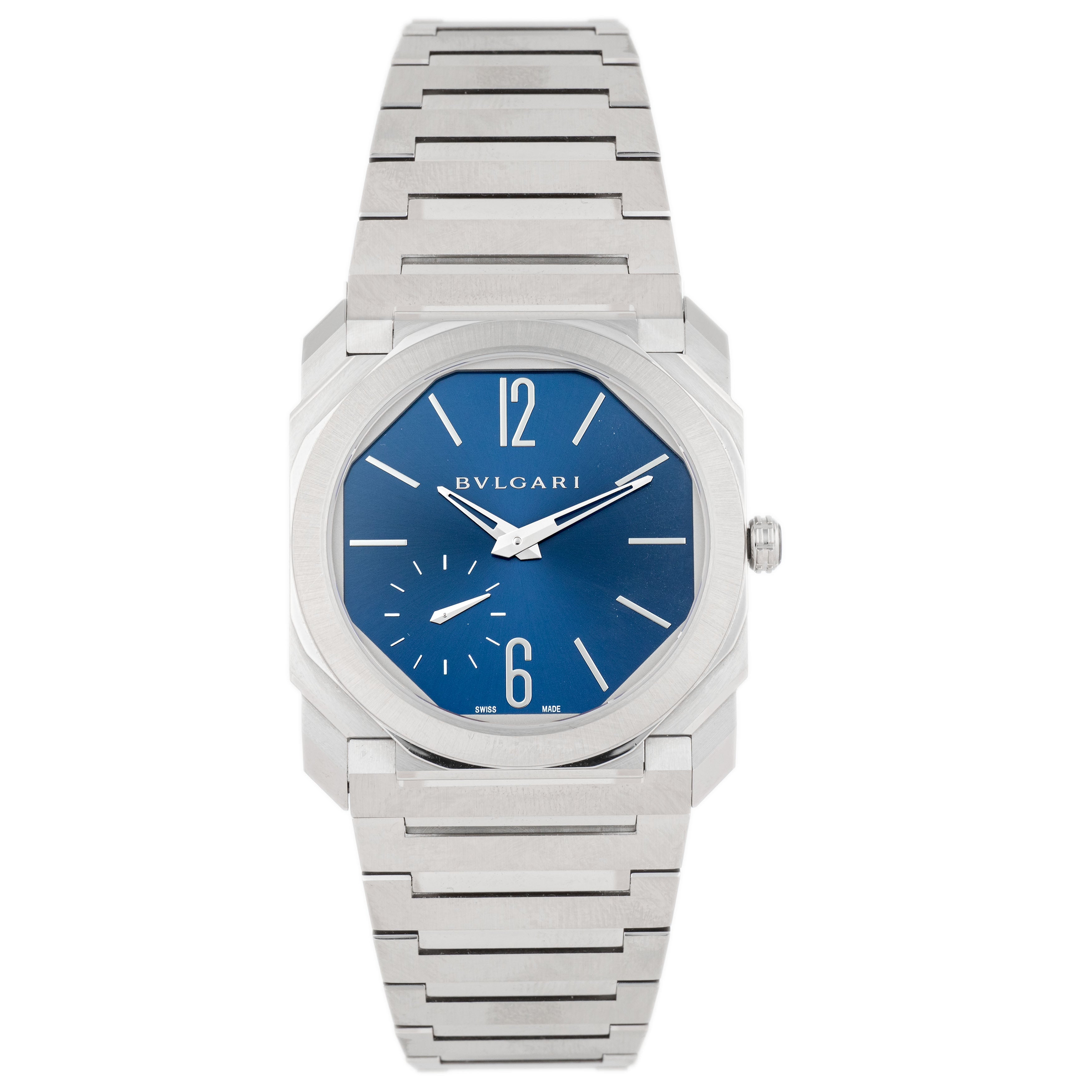 Bulgari Octo Finissimo Stainless Steel Blue Dial 40mm 103431 Full Set
