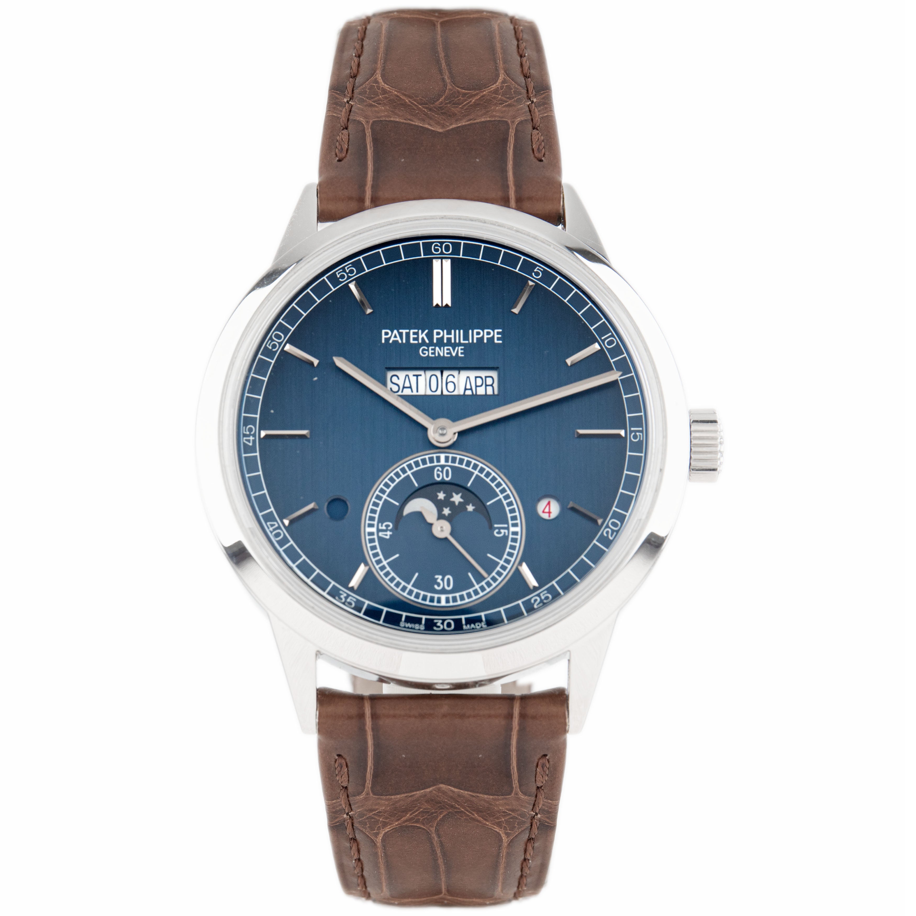 Patek Philippe Grand Complications In Line Perpetual Calendar Platinum Blue Dial 41mm 5236P-001 Full Set