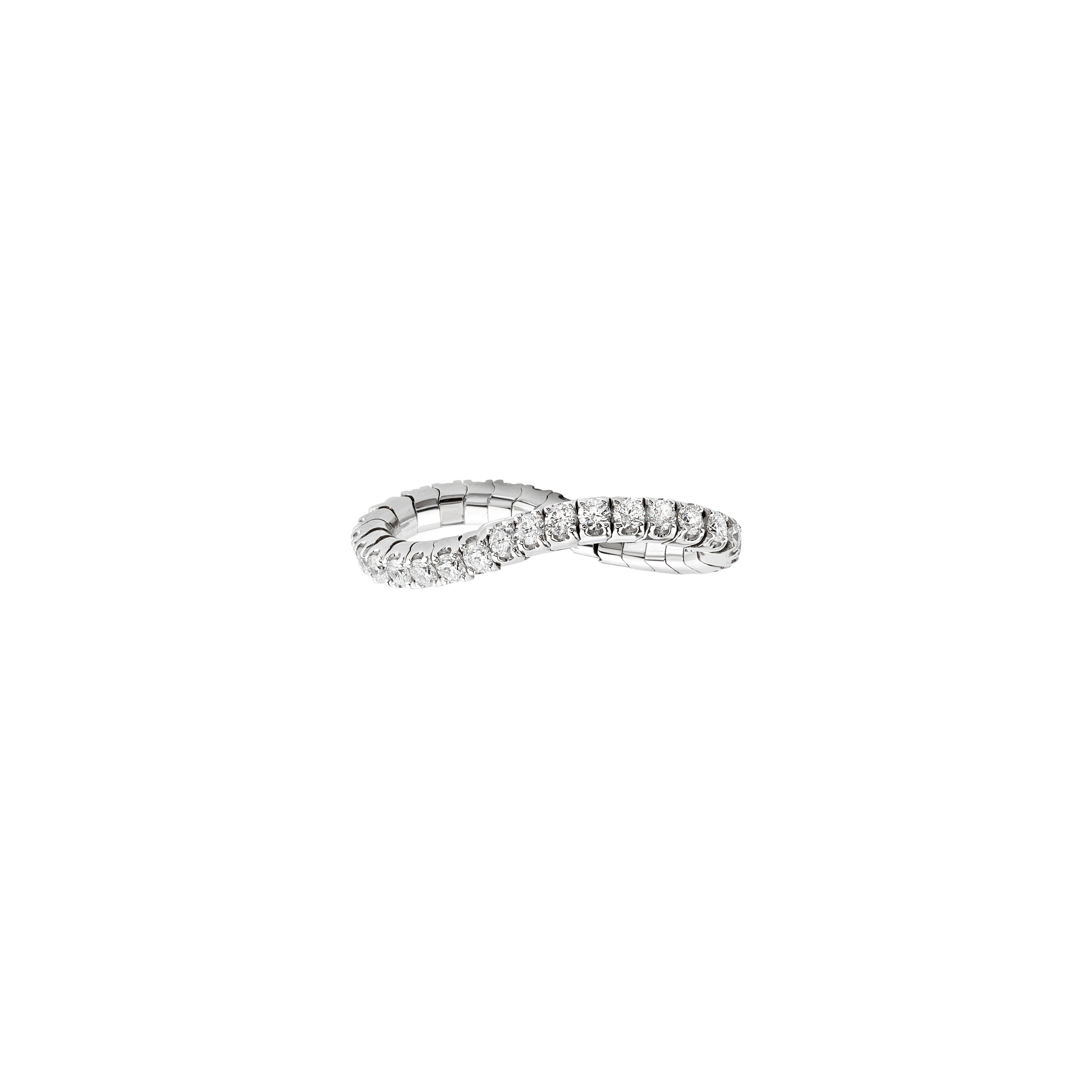 14K White Gold Round Diamond Flexible Eternity Band