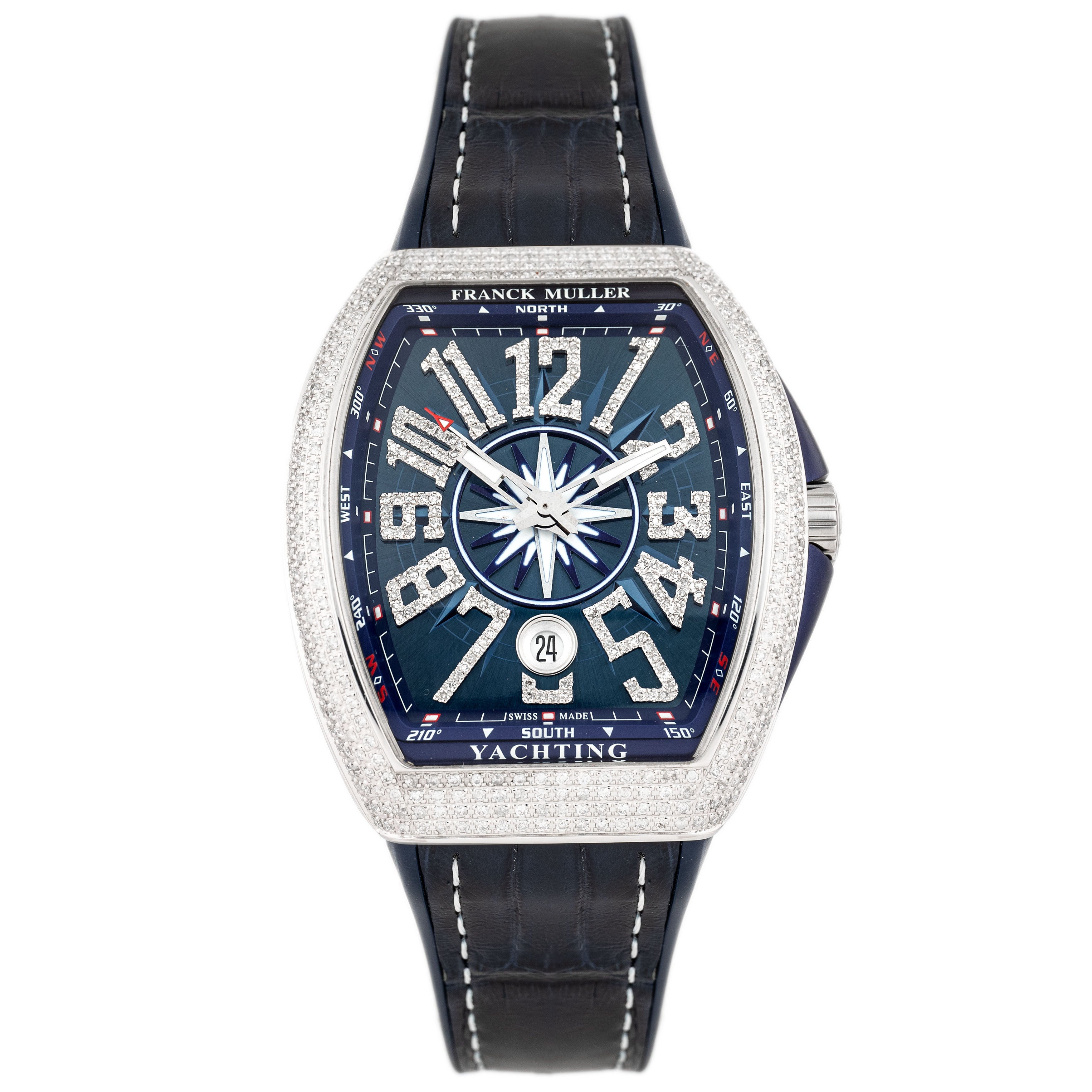 Franck Muller Vanguard Yachting Stainless Steel Blue Dial 44mm V45SCDT Full Set