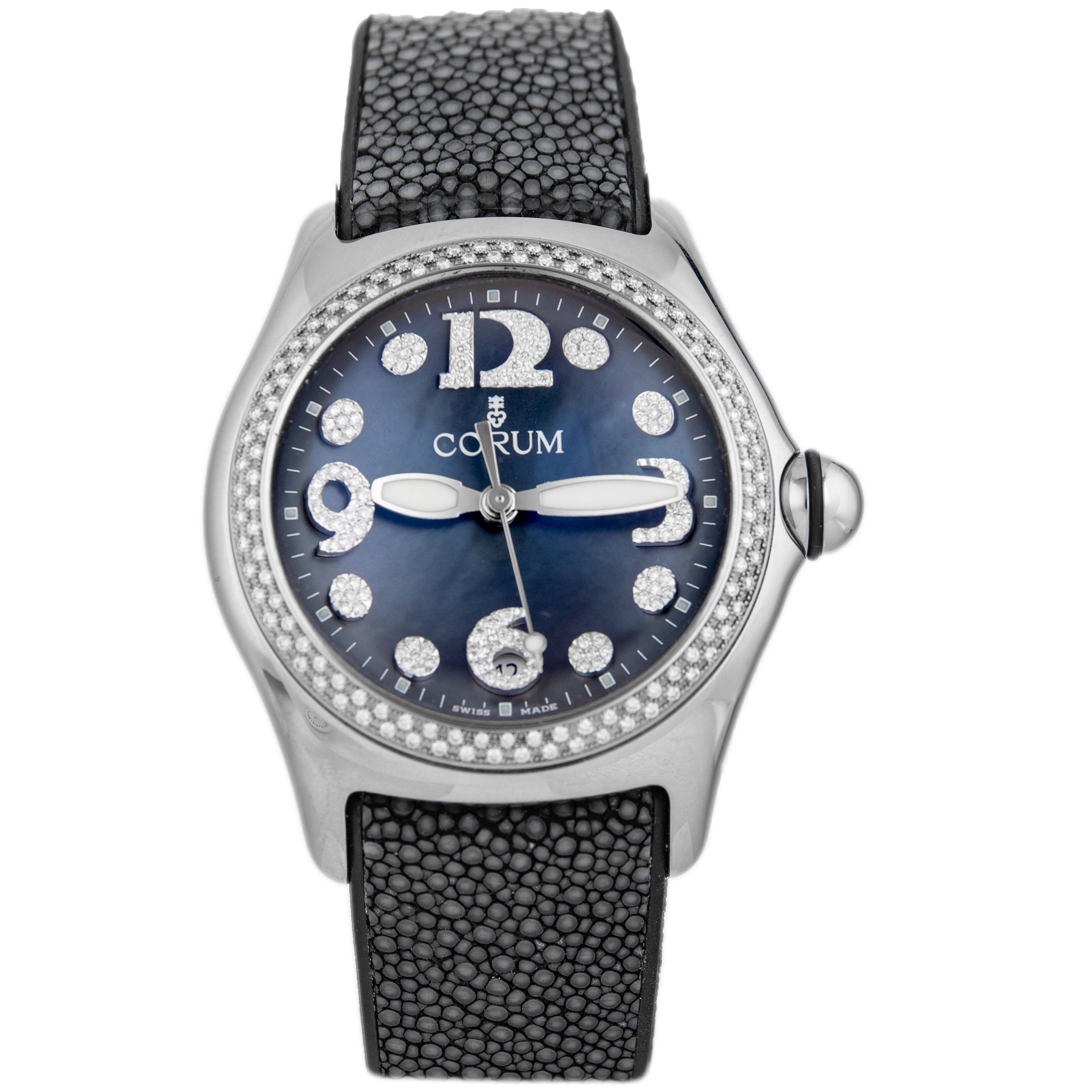 Corum Bubble Stainless Steel Blue Dial 43mm 163.257.47 Full Set