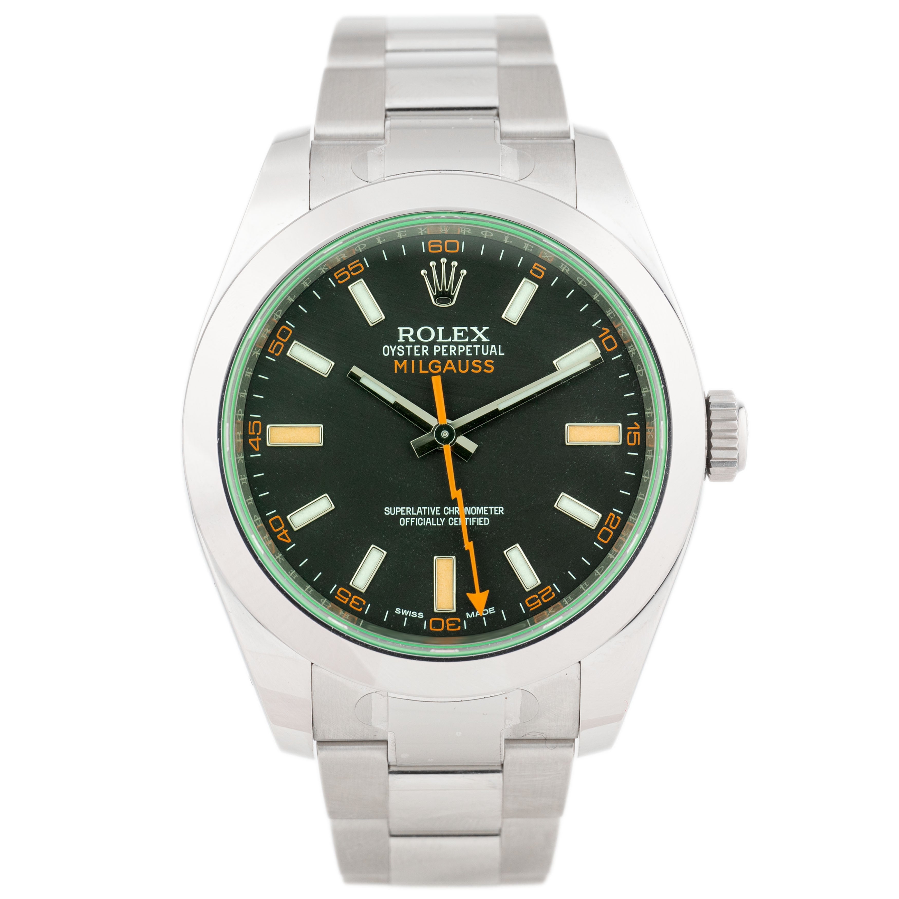 Rolex Milgauss Stainless Steel Black Dial 40mm 116400GV Full Set