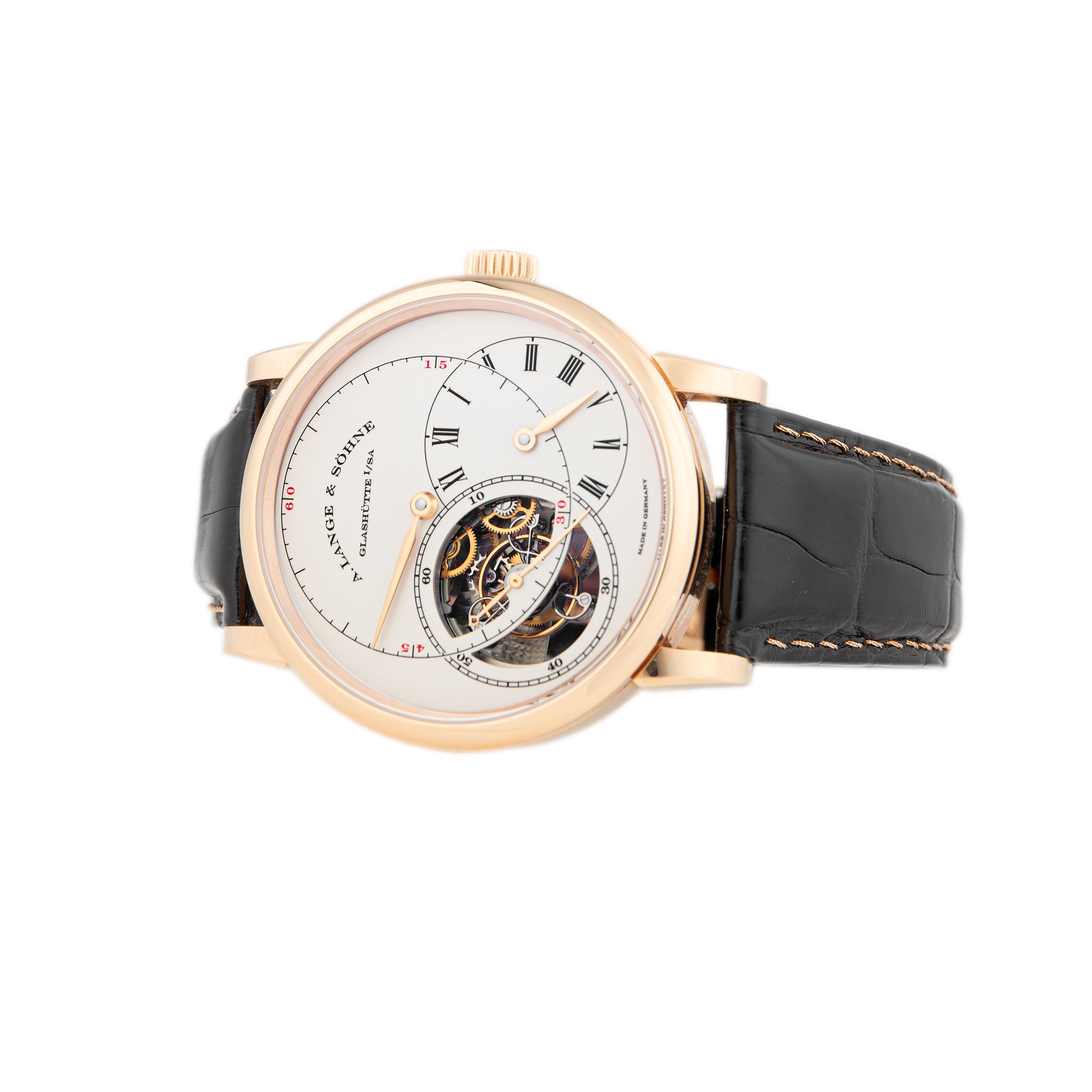 A. Lange & Sohne Richard Lange Tourbillon Rose Gold 41.9mm Rose Gold Deployant Buckle 760.032 Full Set