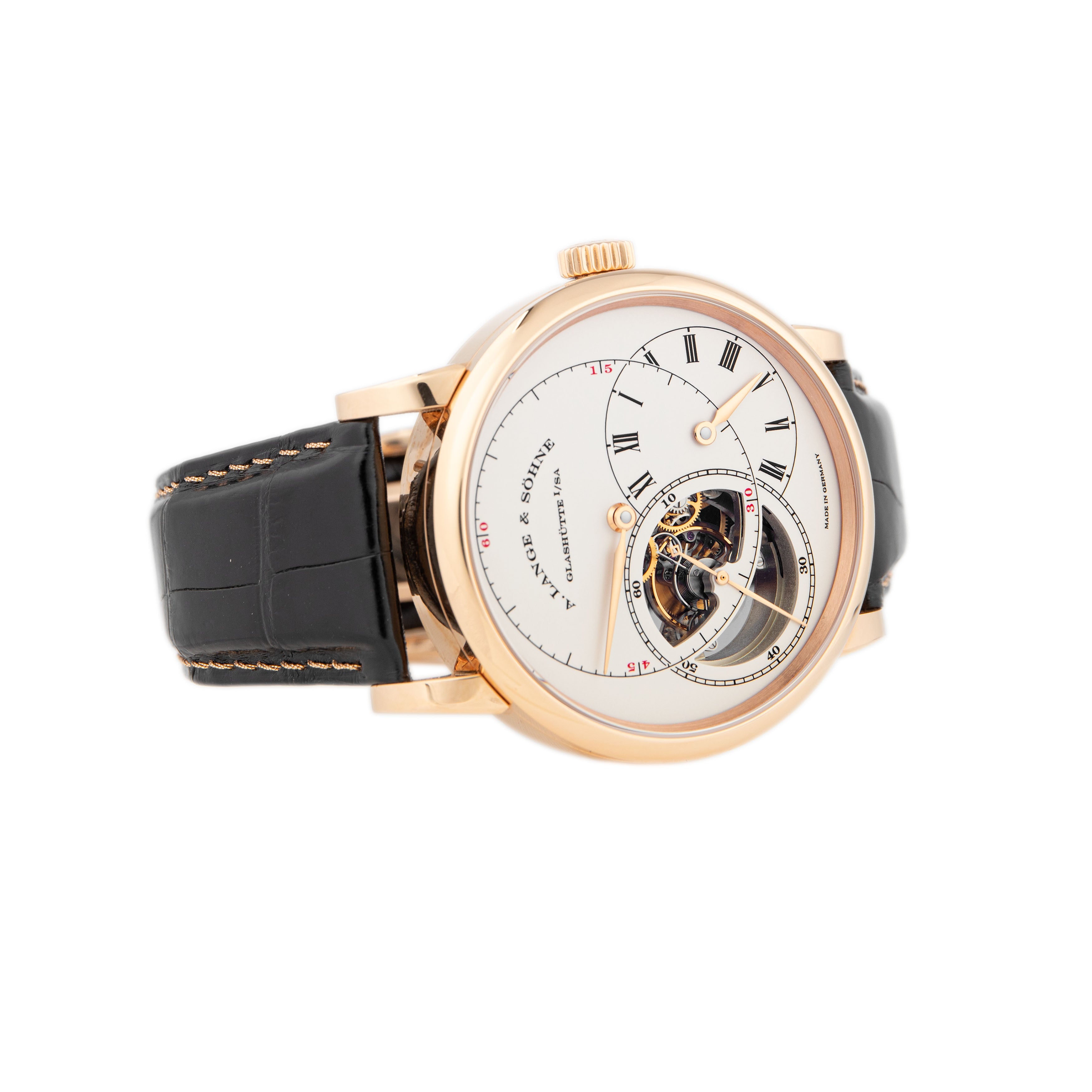 A. Lange & Sohne Richard Lange Tourbillon Rose Gold 41.9mm Rose Gold Deployant Buckle 760.032 Full Set