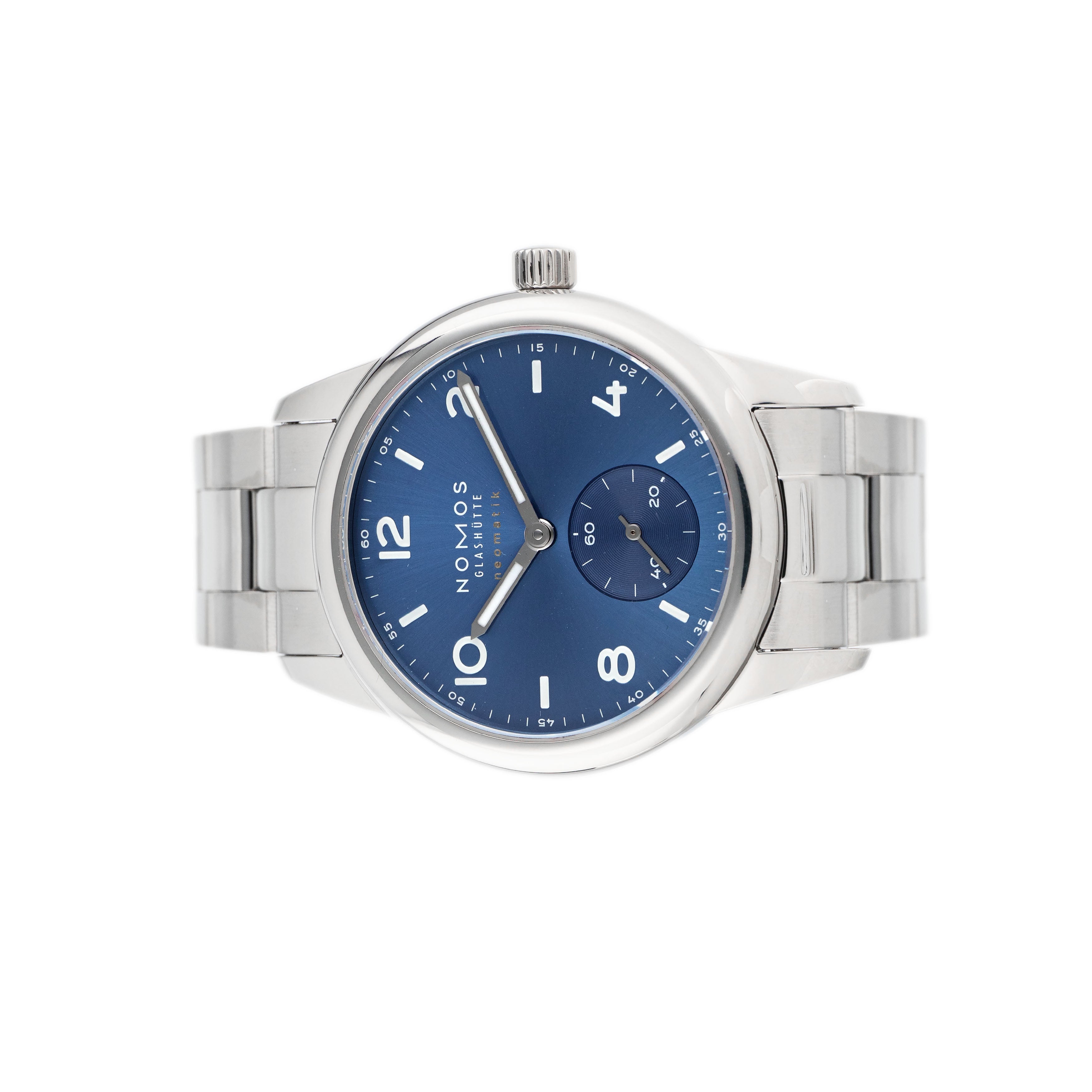 Nomos Club Sport Neomatik Polar Stainless Steel Blue Dial 37mm 750 Full Set