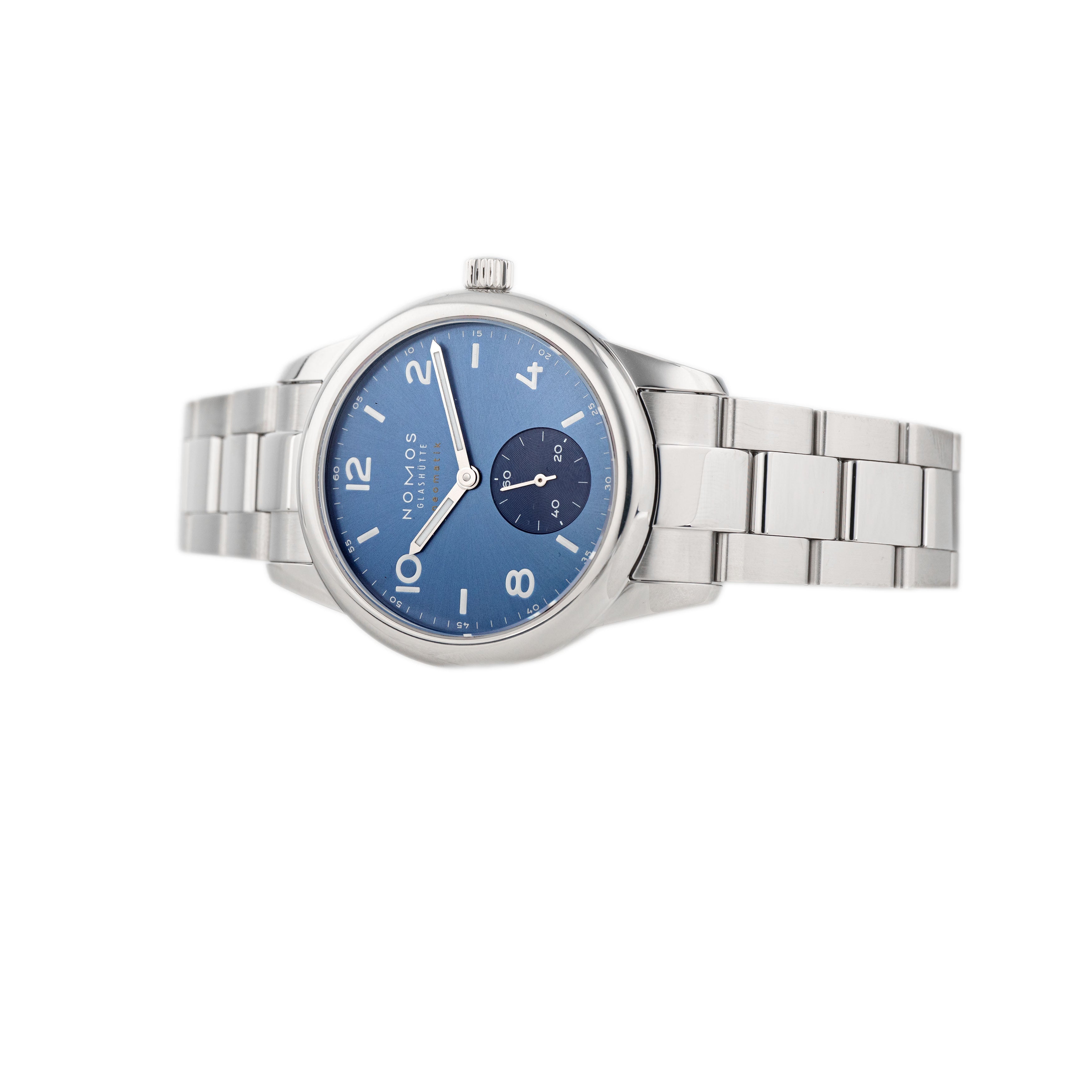 Nomos Club Sport Neomatik Polar Stainless Steel Blue Dial 37mm 750 Full Set