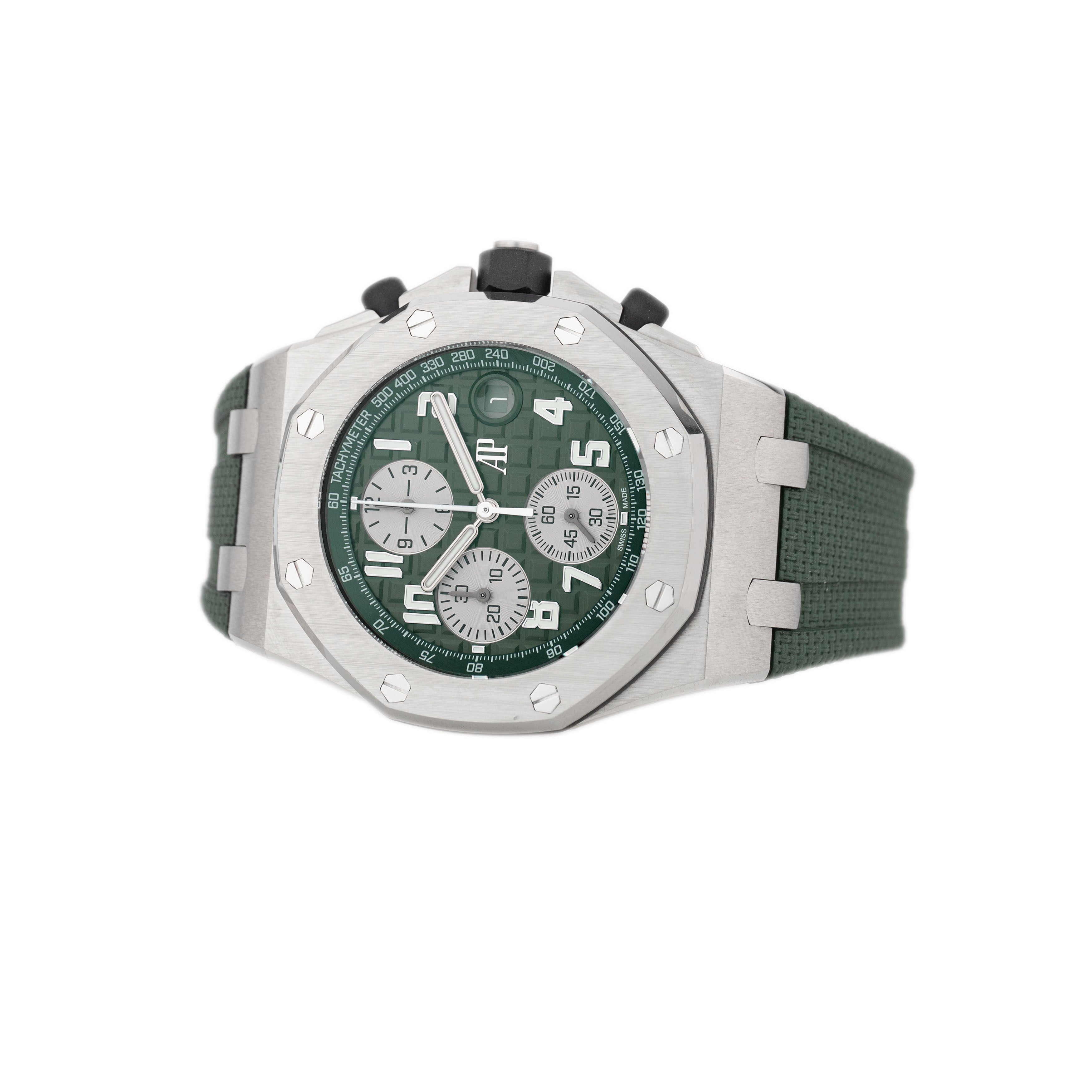 Audemars Piguet Royal Oak Offshore Titanium Green Dial 42mm 26238TI.OO.A056CA.01 Full Set