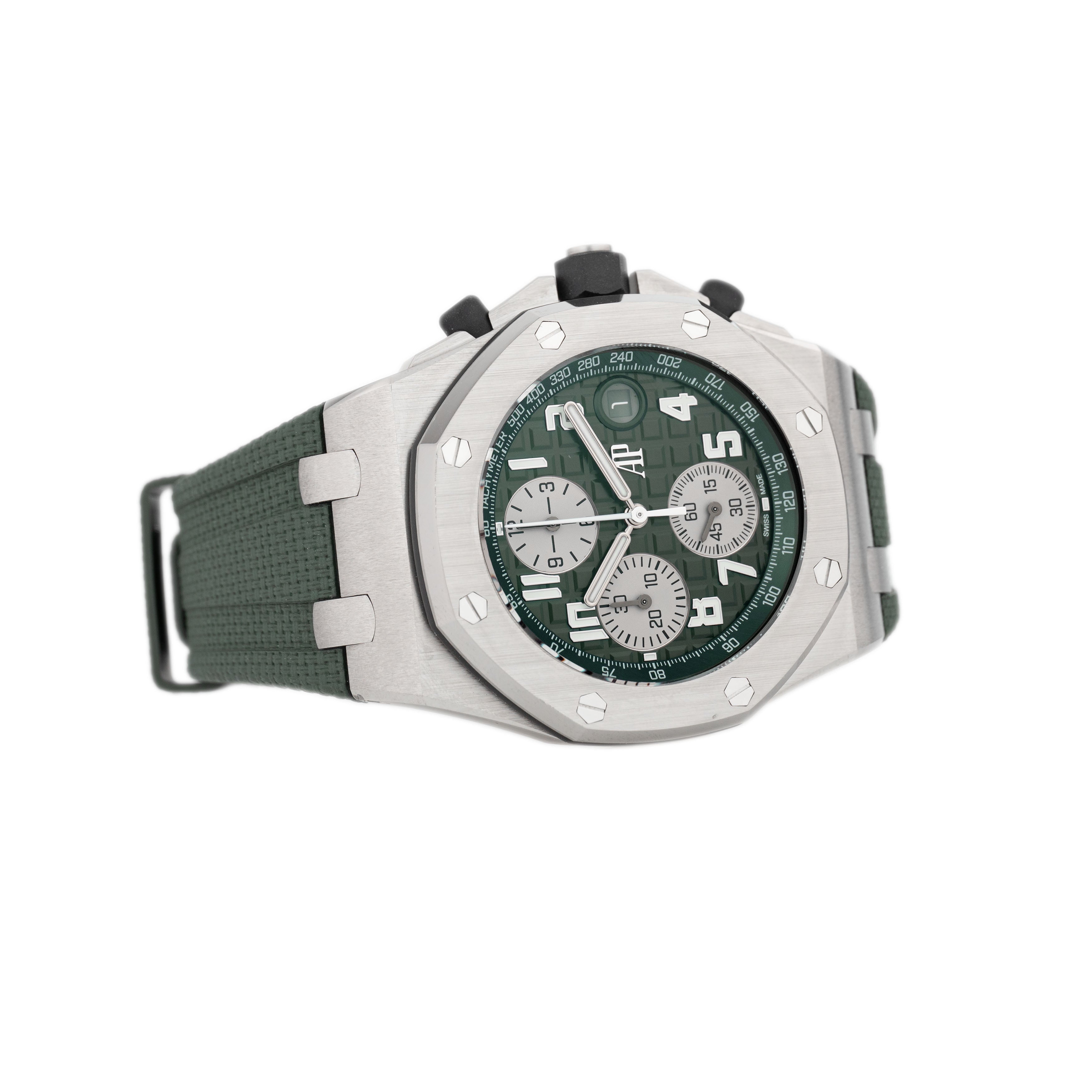 Audemars Piguet Royal Oak Offshore Titanium Green Dial 42mm 26238TI.OO.A056CA.01 Full Set
