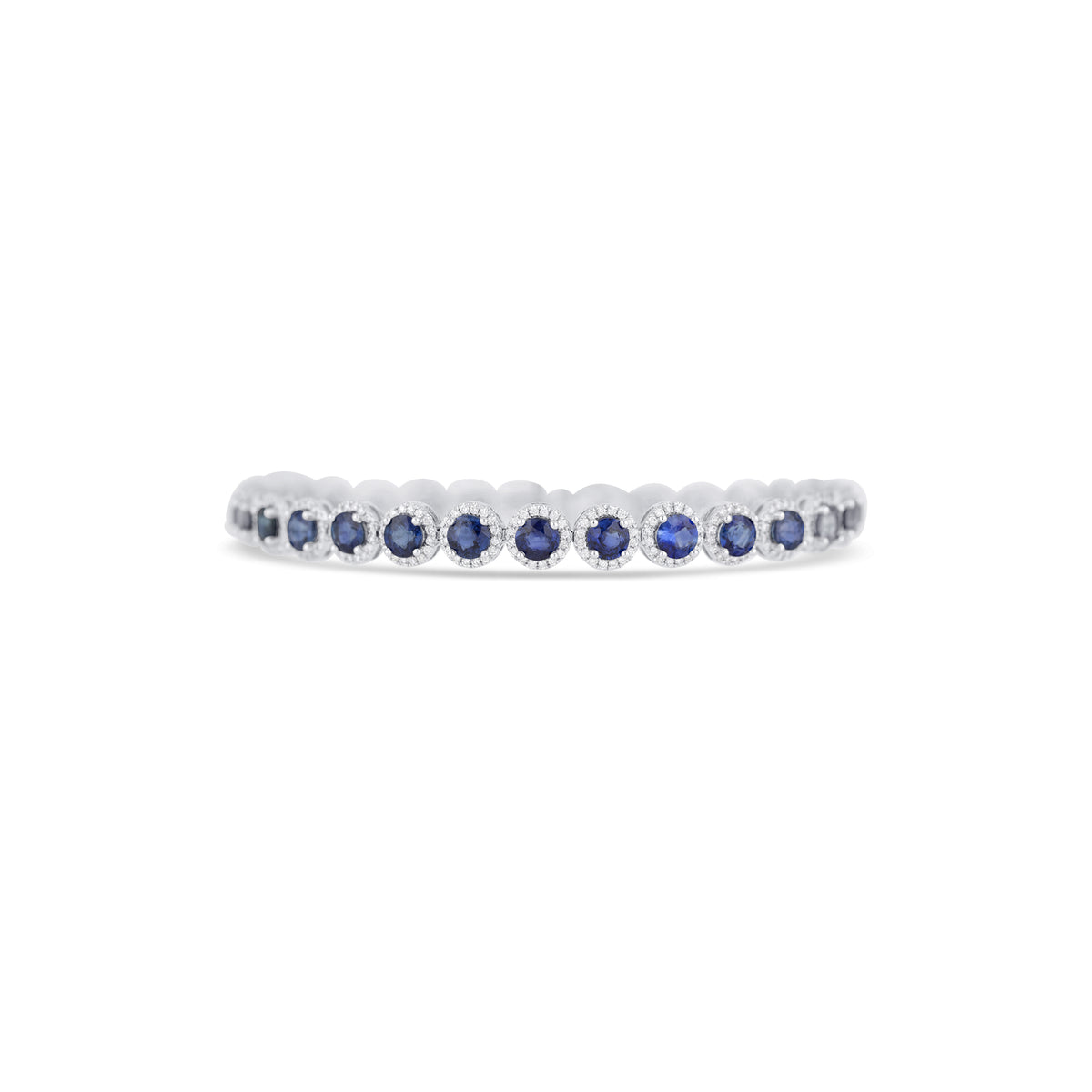 18k White Gold Sapphire and Diamond Halo Bracelet