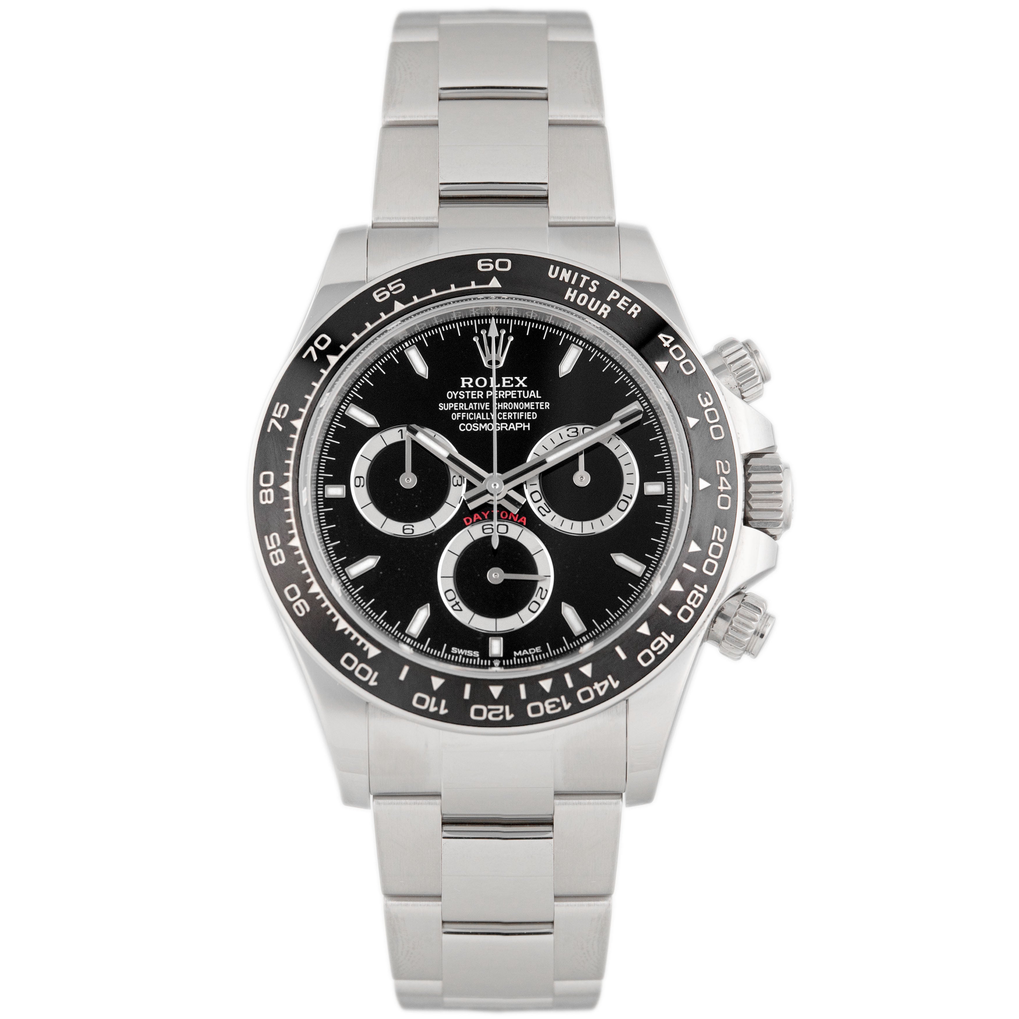 Rolex Cosmograph Daytona Stainless Steel Black Dial 40mm 126500LN Full Set