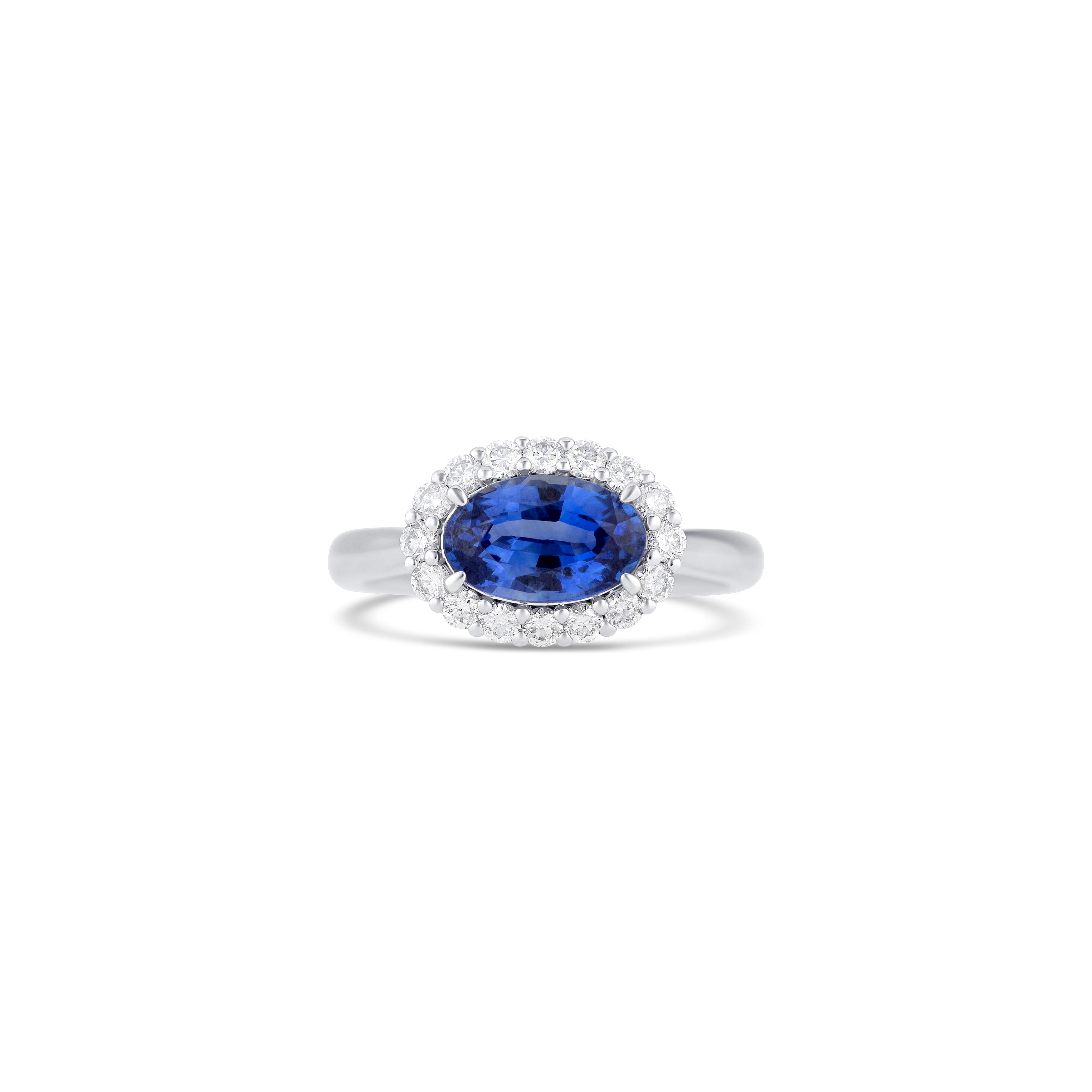 18K White Gold Sapphire And Diamond Ring