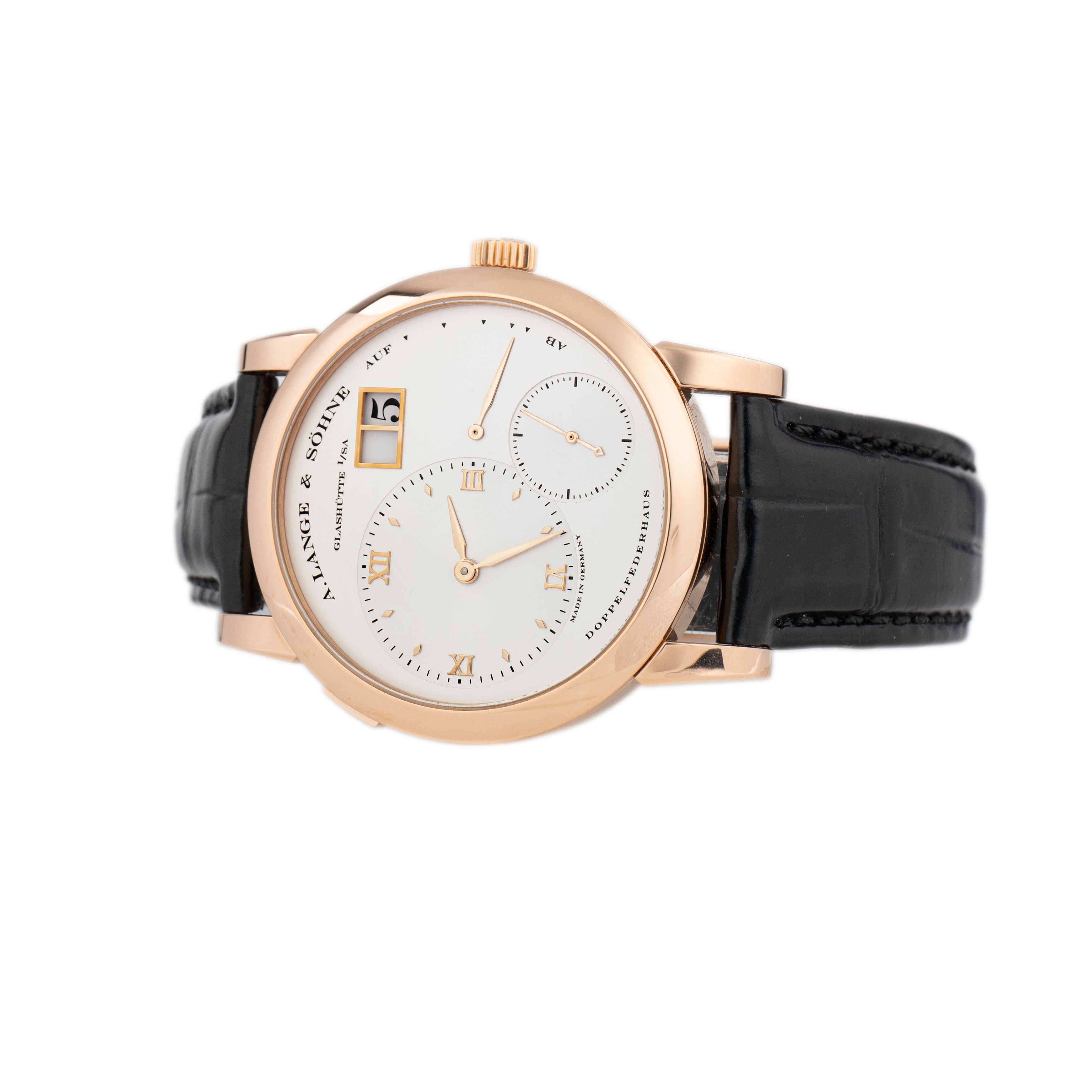 A. Lange & Sohne Lange 1 Rose Gold Silver Dial 38.5mm 101.032 Full Set