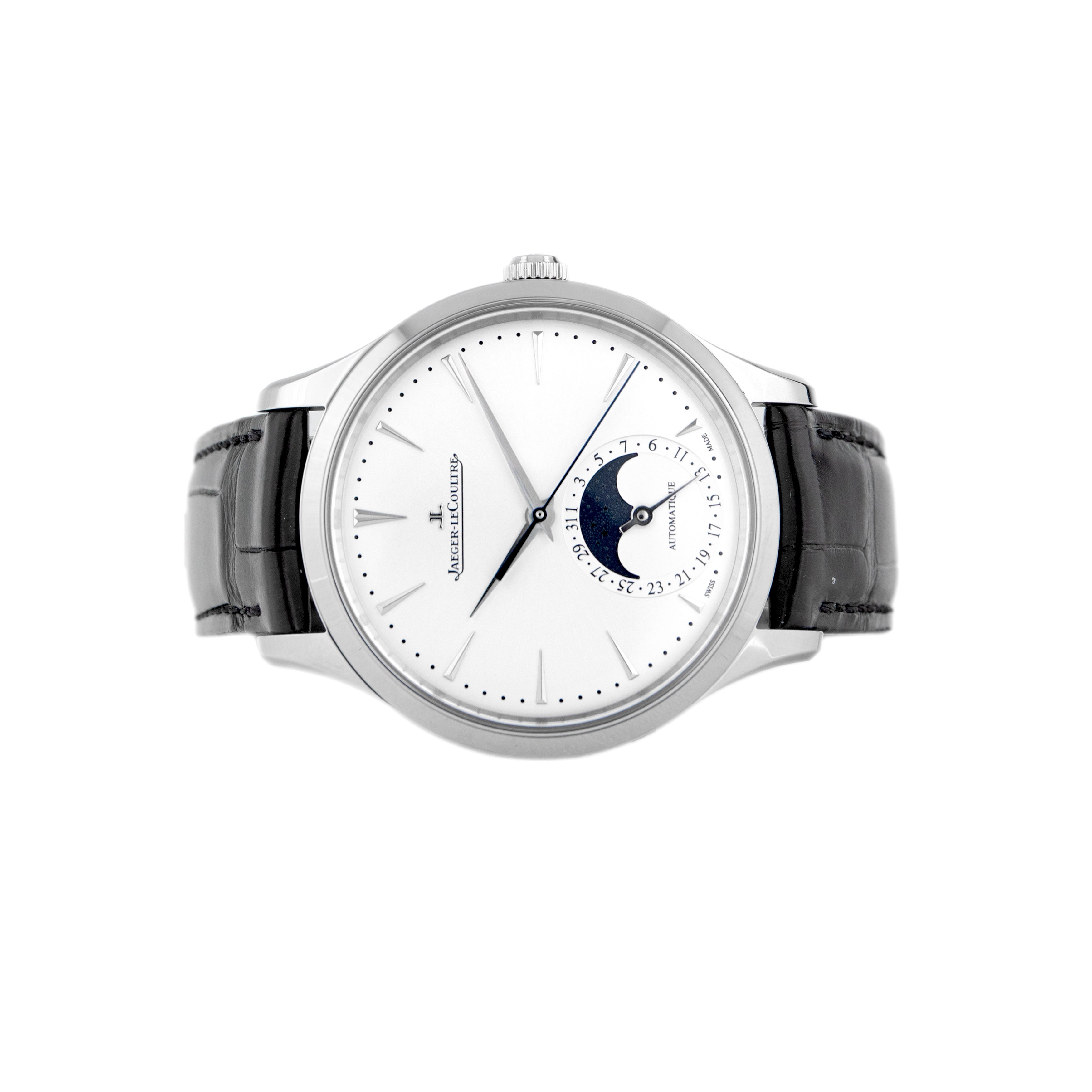 Jaeger-LeCoultre Master Ultra Thin Moon Stainless Steel Silver Dial 36mm Q1248421 Full Set