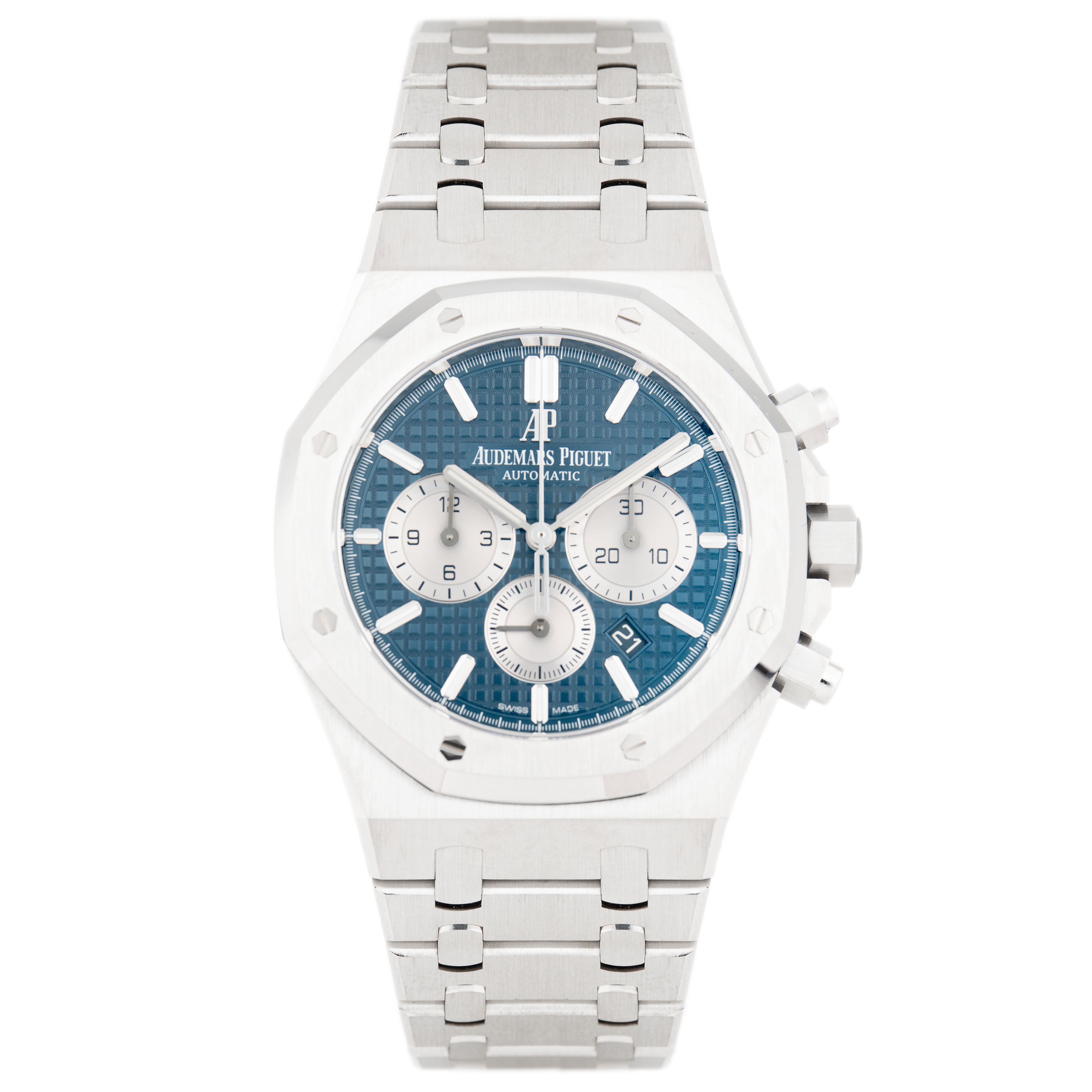 Audemars Piguet Royal Oak Chronograph Stainless Steel Blue Dial 41mm 26331ST.OO.1220ST.01 Full Set