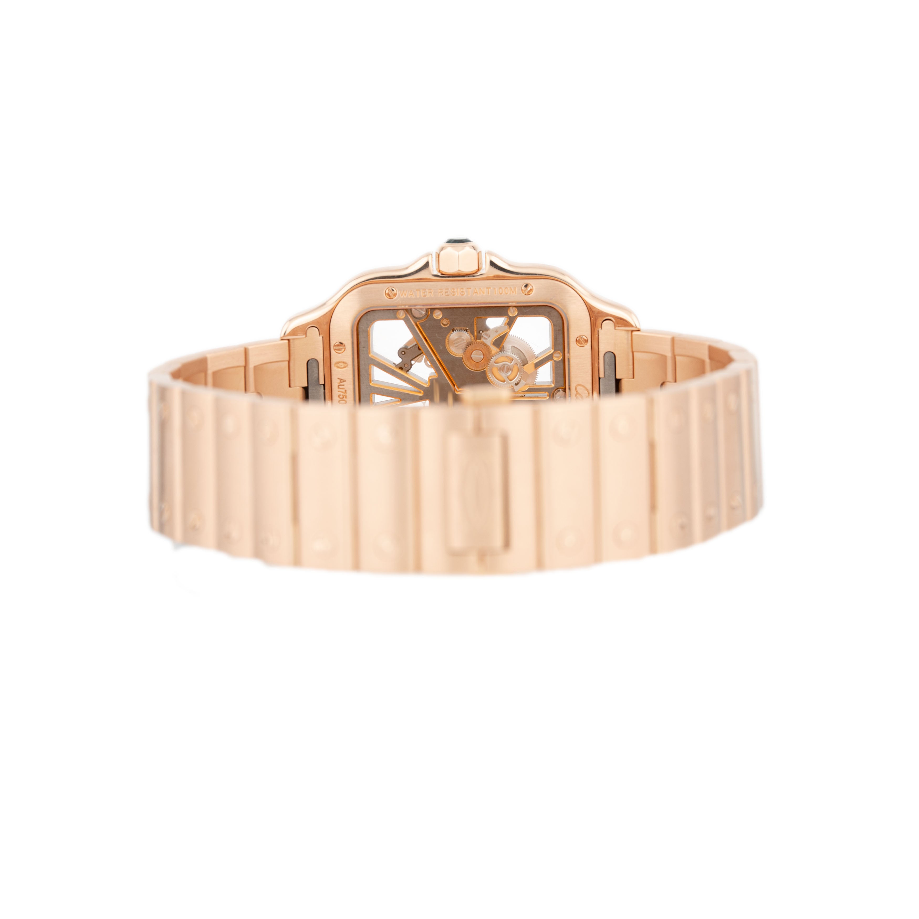 Cartier Santos Large Rose Gold Skeleton Dial 40mm WHSA0016 Full Set