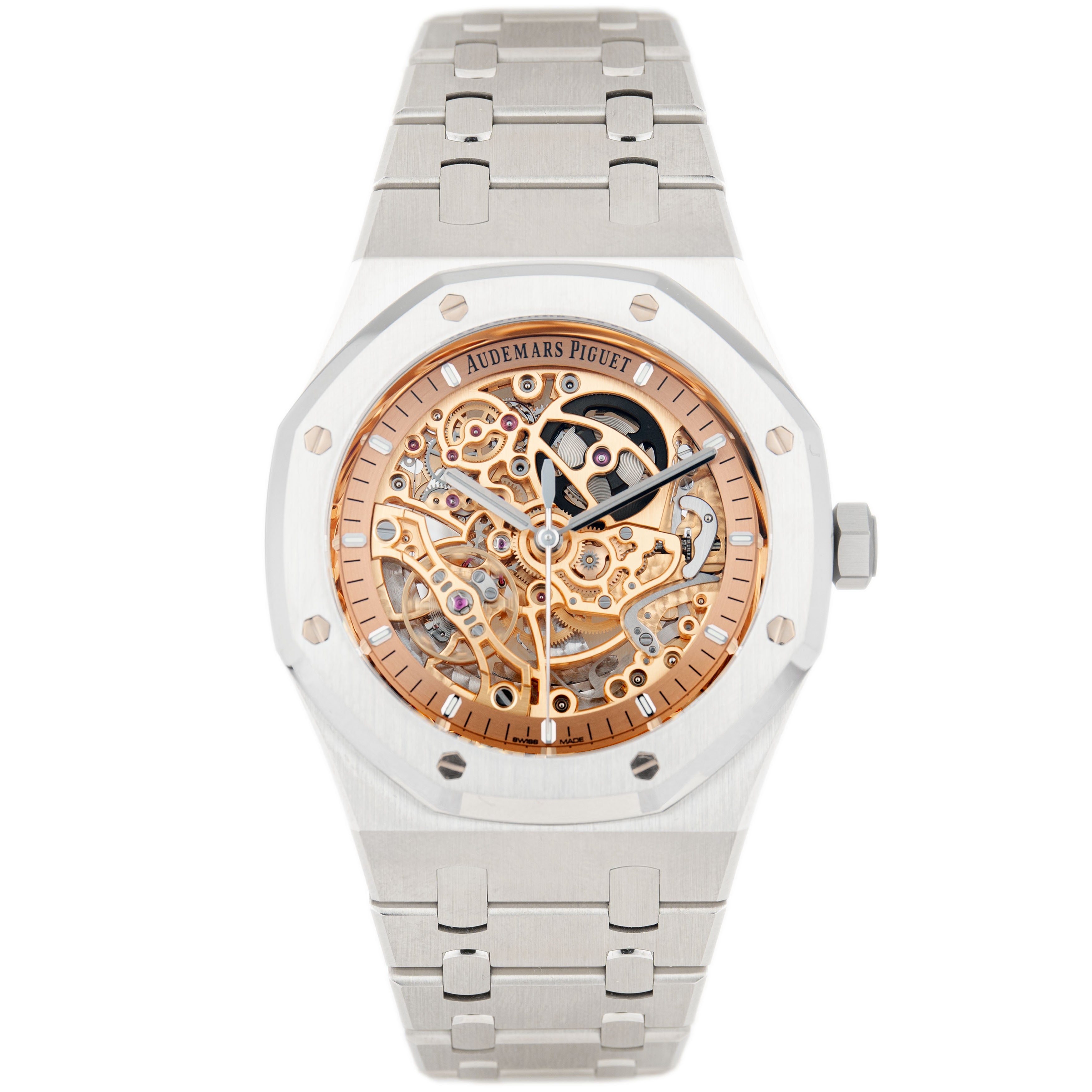 Audemars Piguet Royal Oak Double Balance Wheel Openworked Stainless Steel Skeleton Dial 41mm 15407ST.OO.1220ST.01 Full Set
