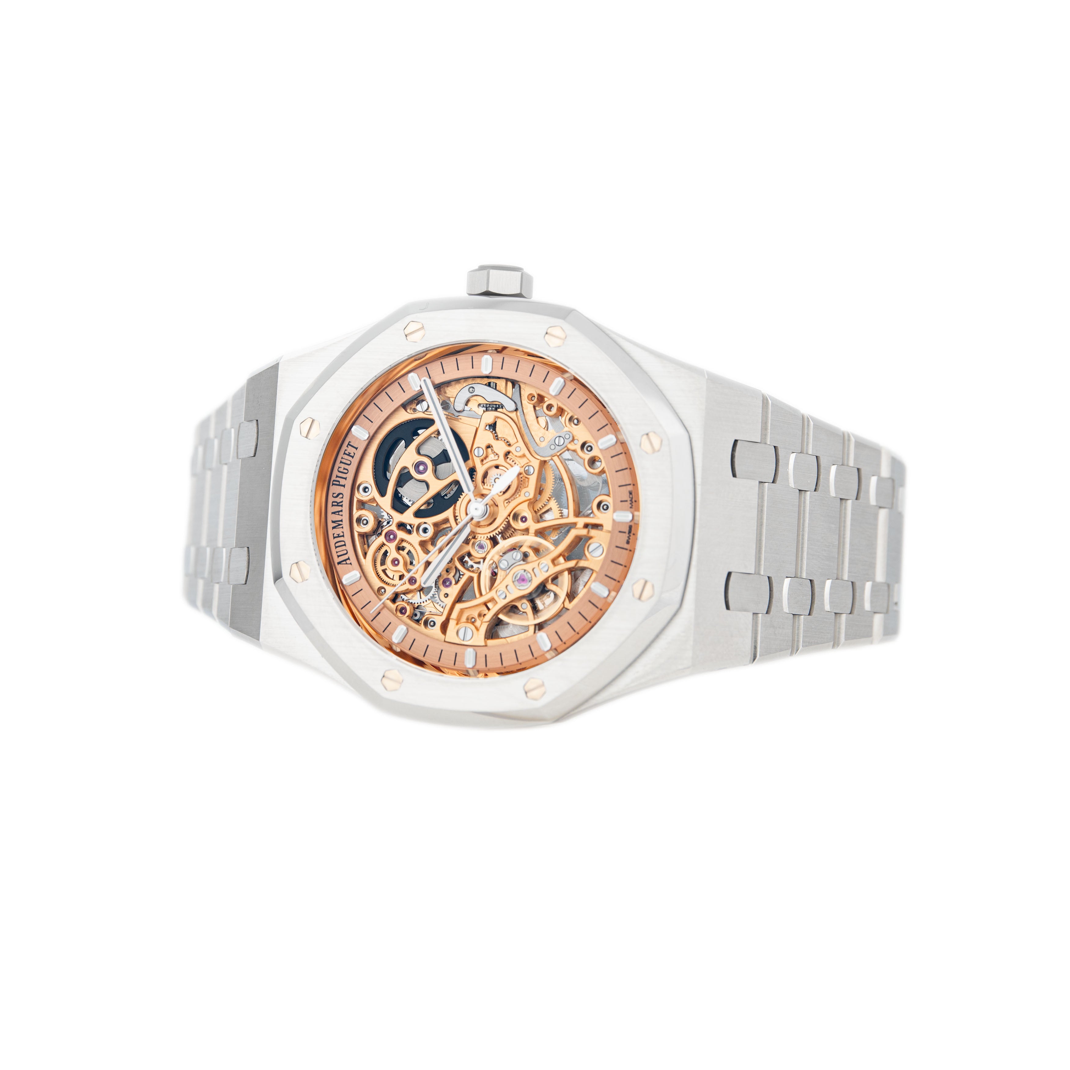 Audemars Piguet Royal Oak Double Balance Wheel Openworked Stainless Steel Skeleton Dial 41mm 15407ST.OO.1220ST.01 Full Set