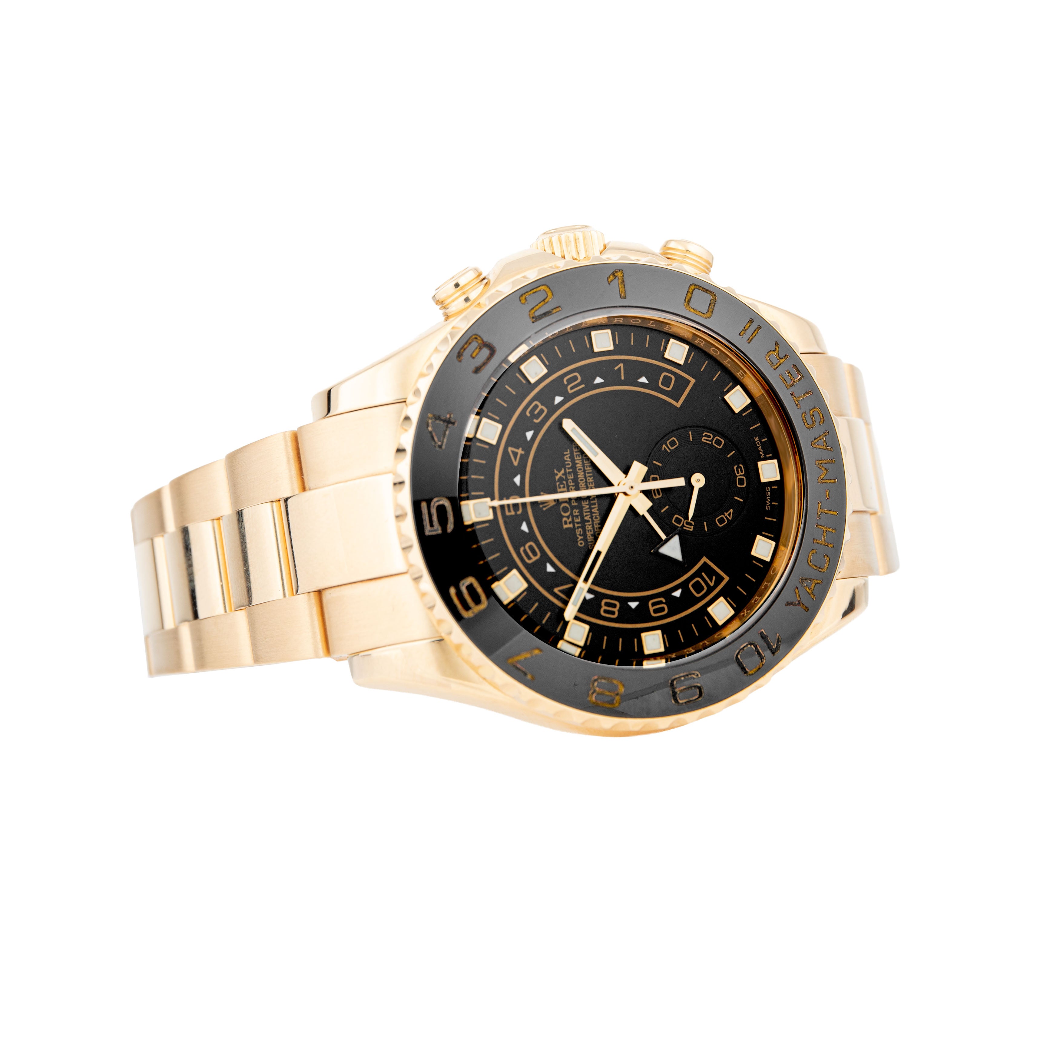 Rolex Titan Black Custom Yacht-Master II Yellow Gold Black Dial 44mm 116688 Full Set