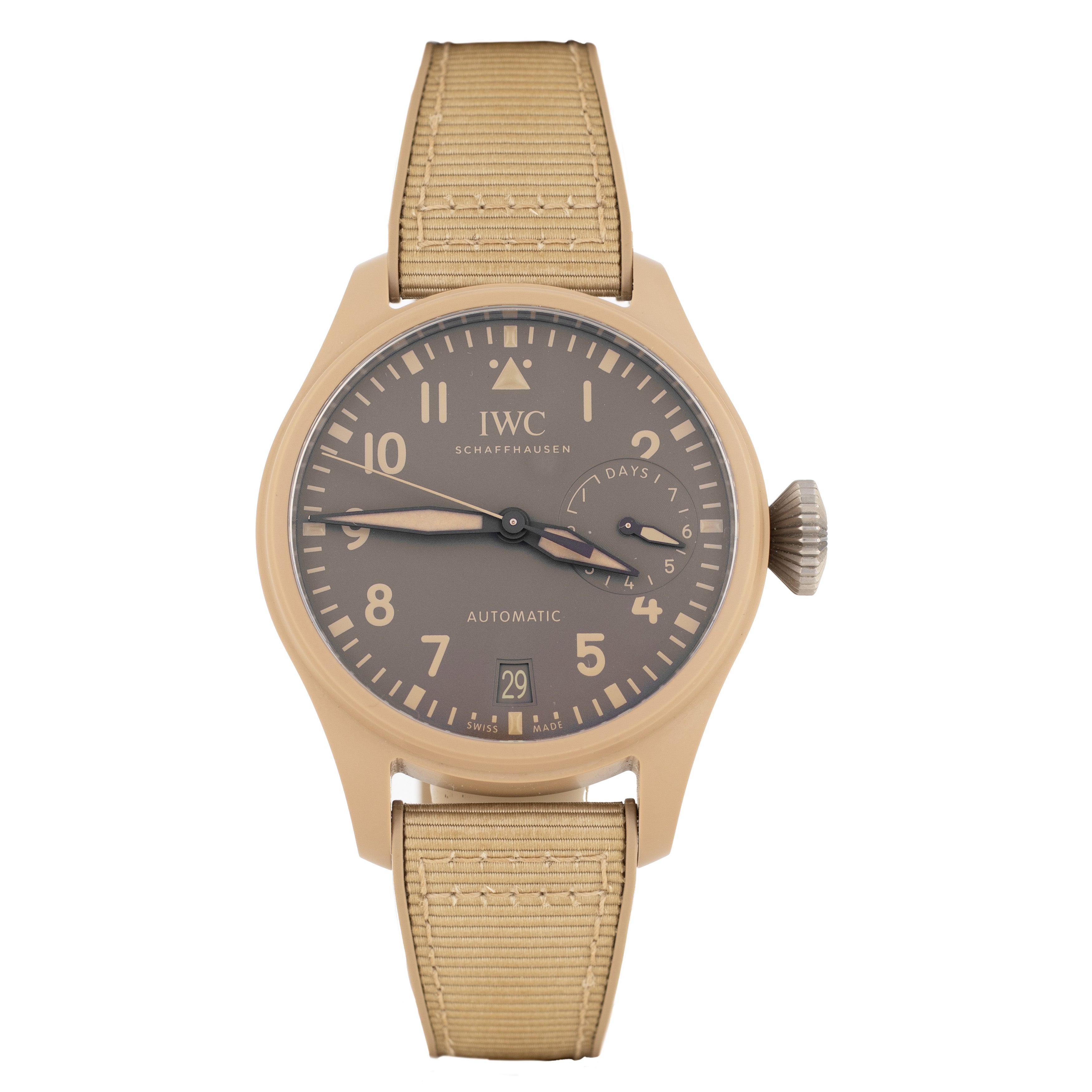 IWC Big Pilot's Watch Top Gun Mojave Desert Ceramic Beige Dial 46mm IW506003 Full Set