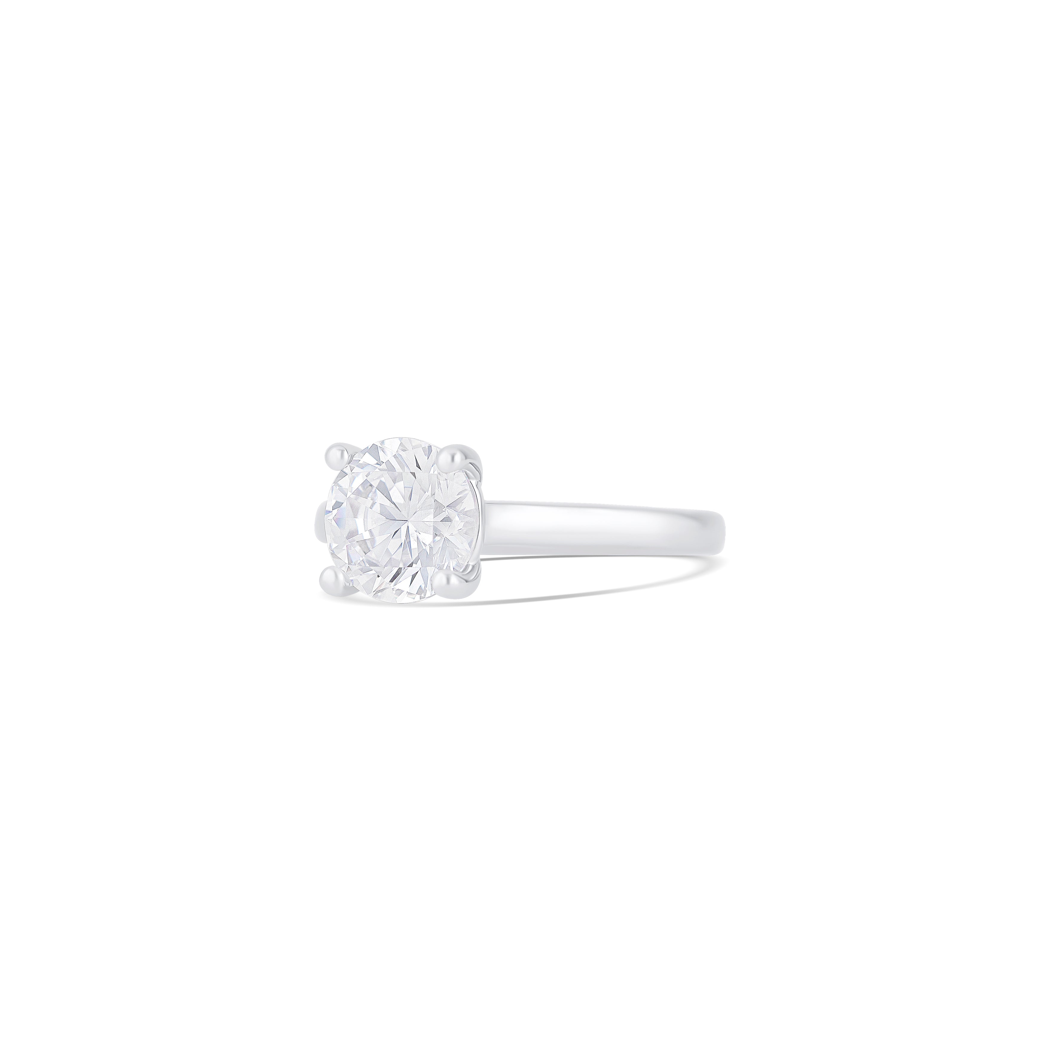 14K White Gold Classic Solitaire With Peek-A-Boo Diamond Engagement Ring Setting