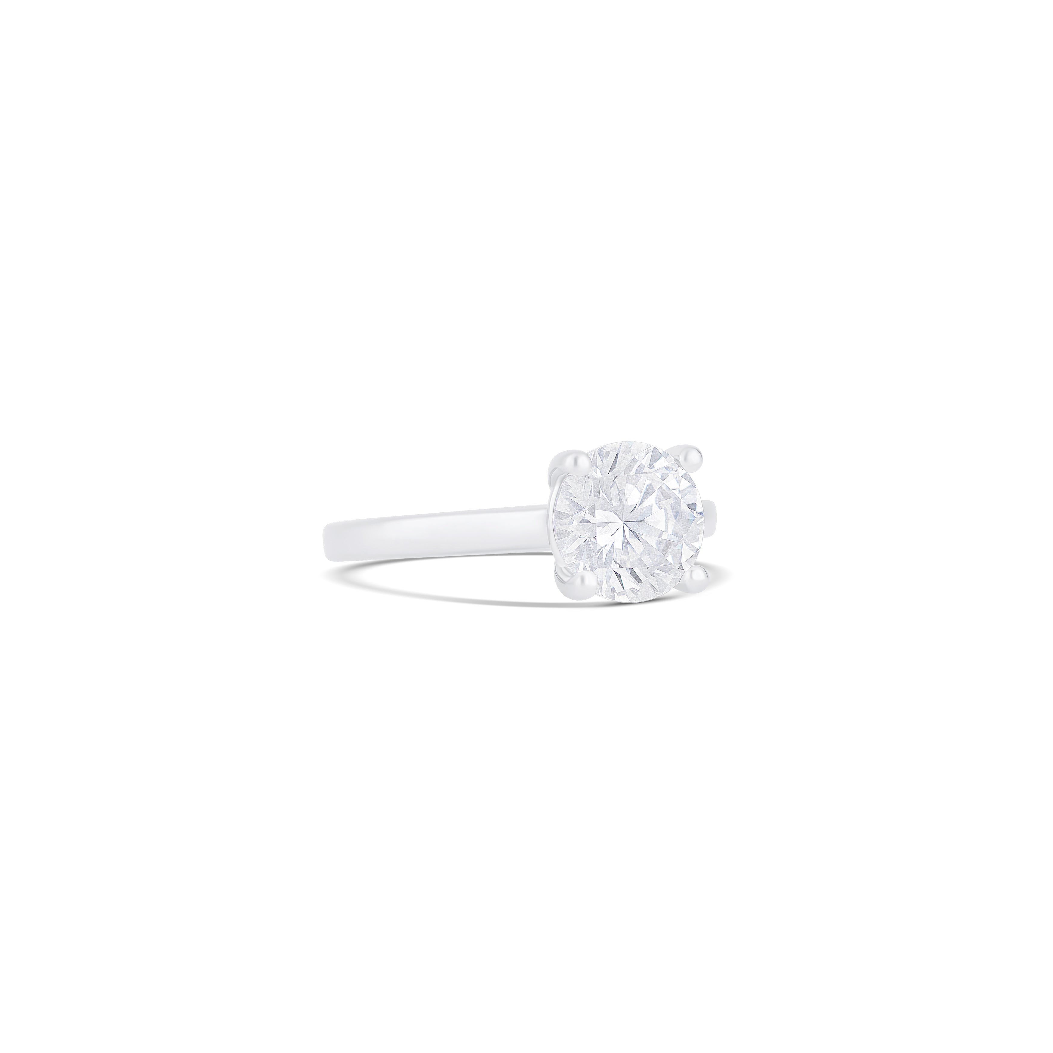 14K White Gold Classic Solitaire With Peek-A-Boo Diamond Engagement Ring Setting