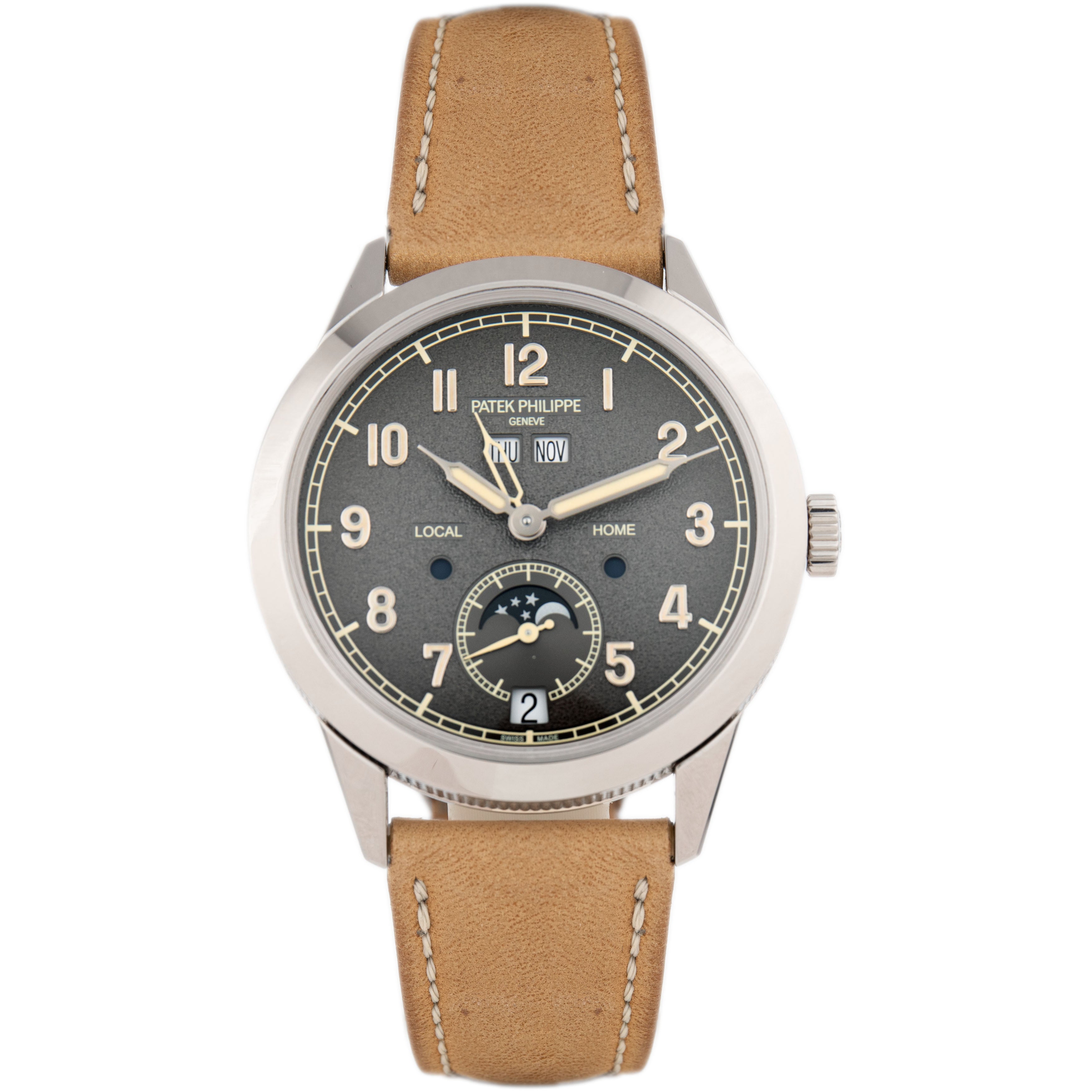 Patek Philippe Complications Annual Calendar Travel Time White Gold Gray Dial 41mm 5326G-001 Full Set