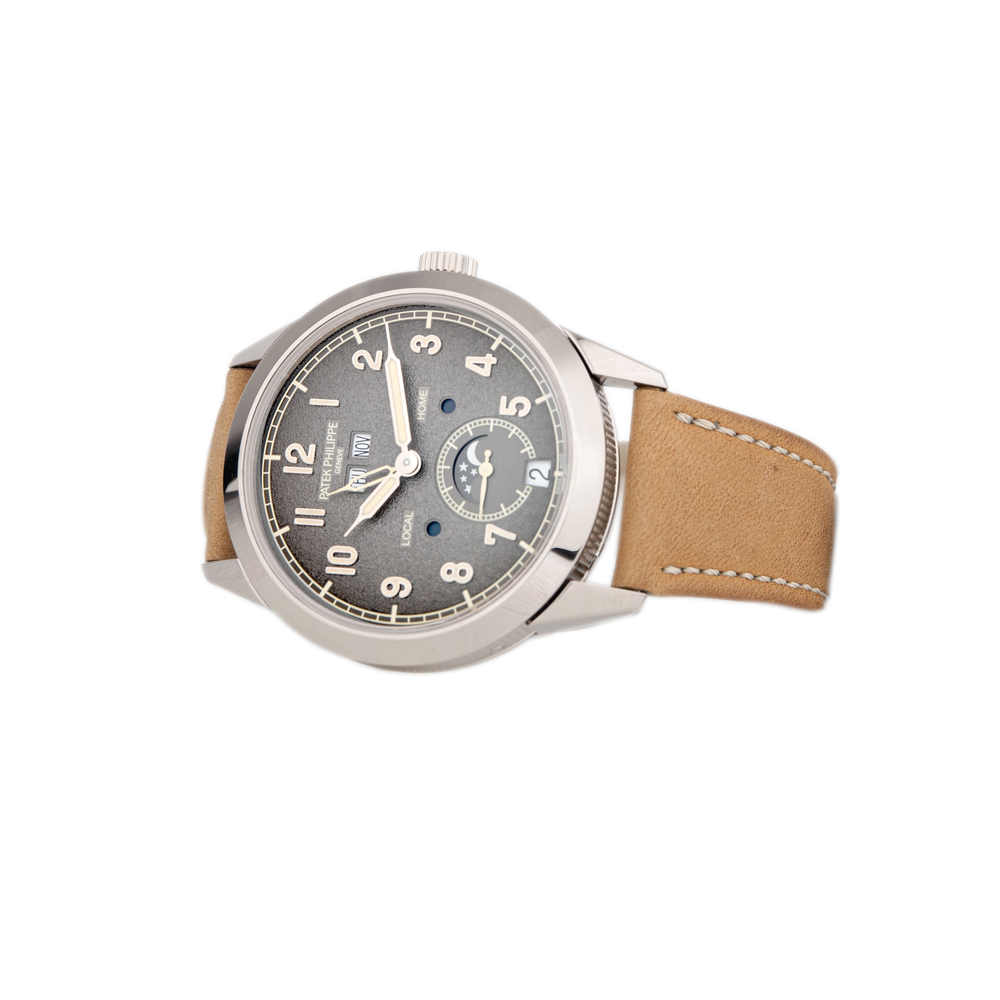 Patek Philippe Complications Annual Calendar Travel Time White Gold Gray Dial 41mm 5326G-001 Full Set