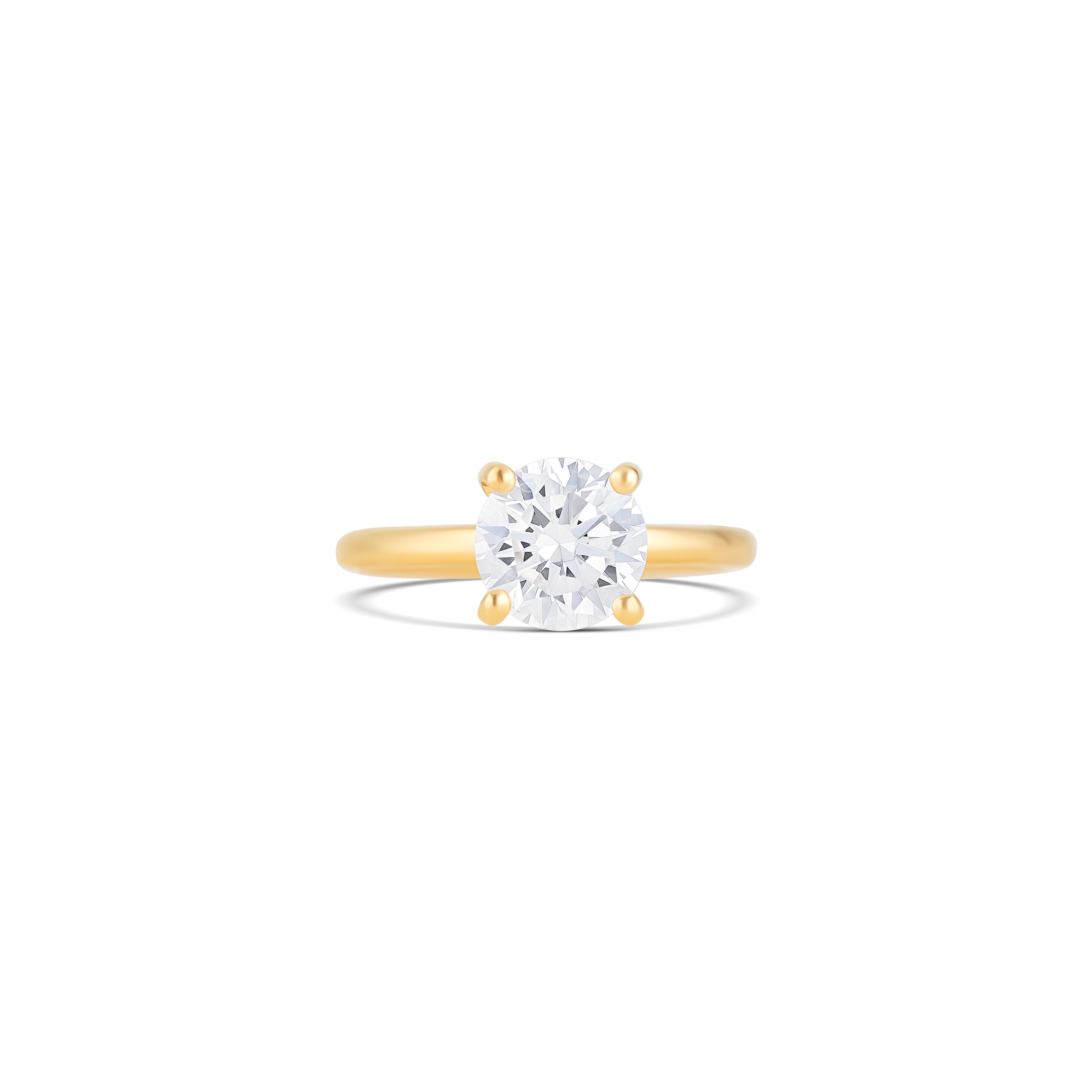14K Yellow Gold Classic Round Solitaire Engagement Ring Setting