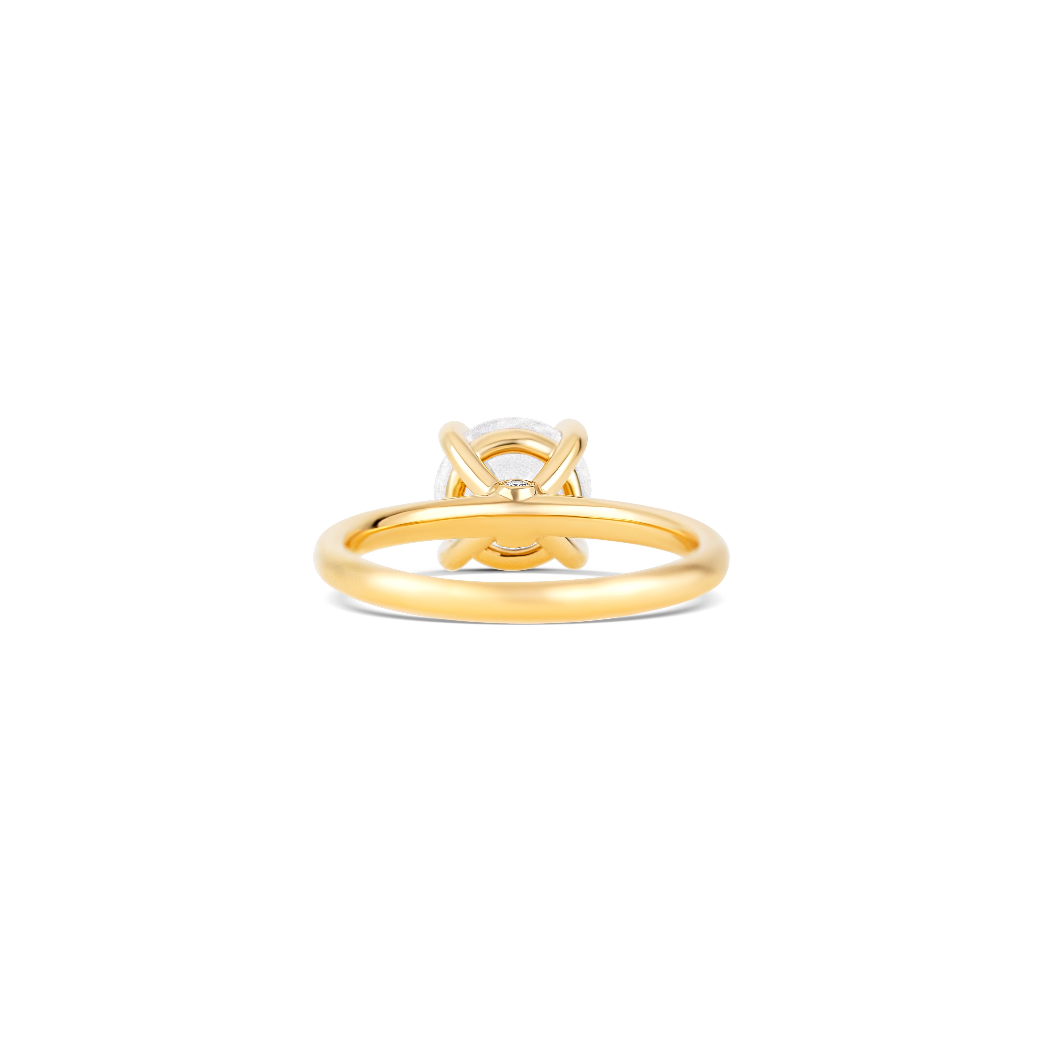 14K Yellow Gold Classic Round Solitaire Engagement Ring Setting