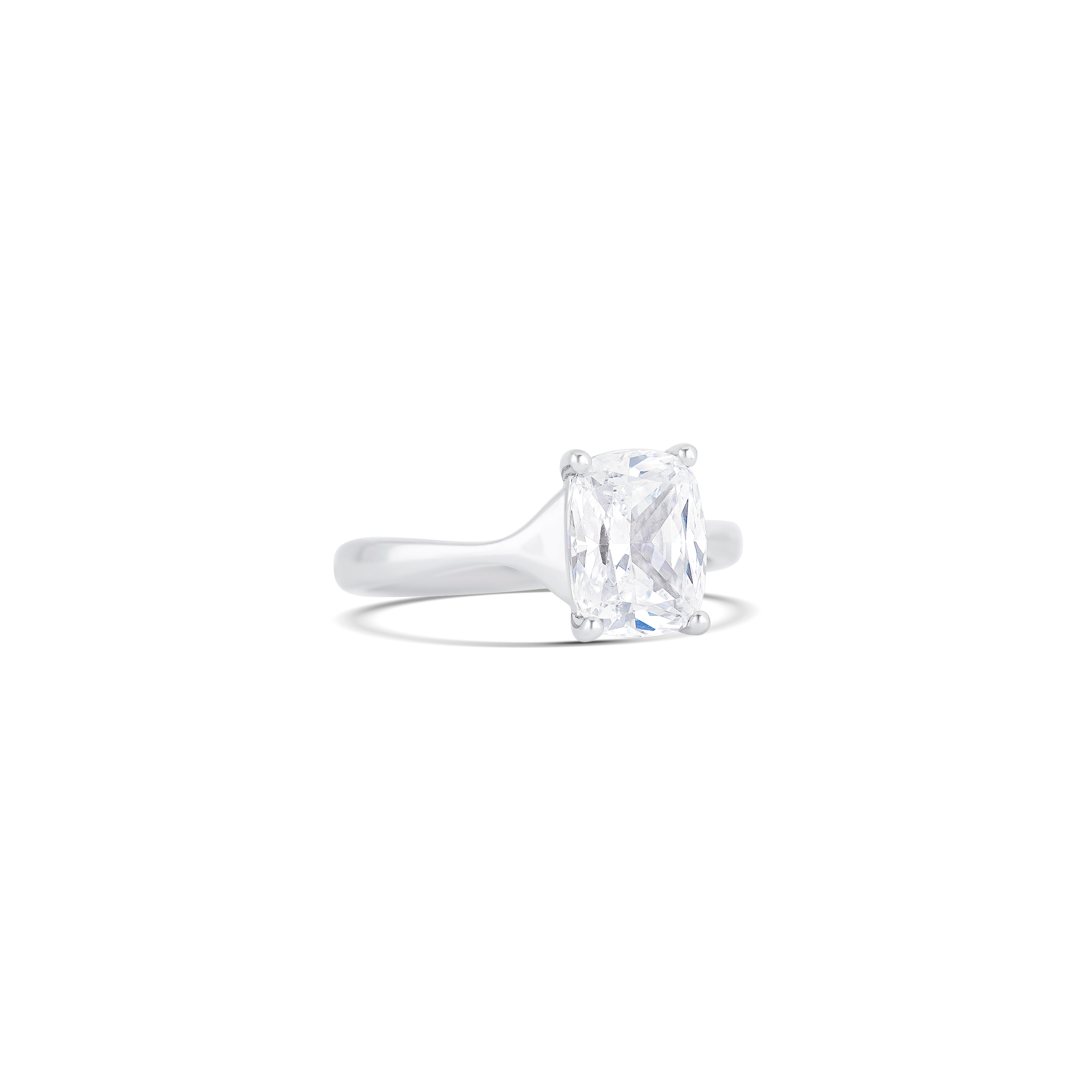 14K White Gold Cathedral Engagement Ring Setting