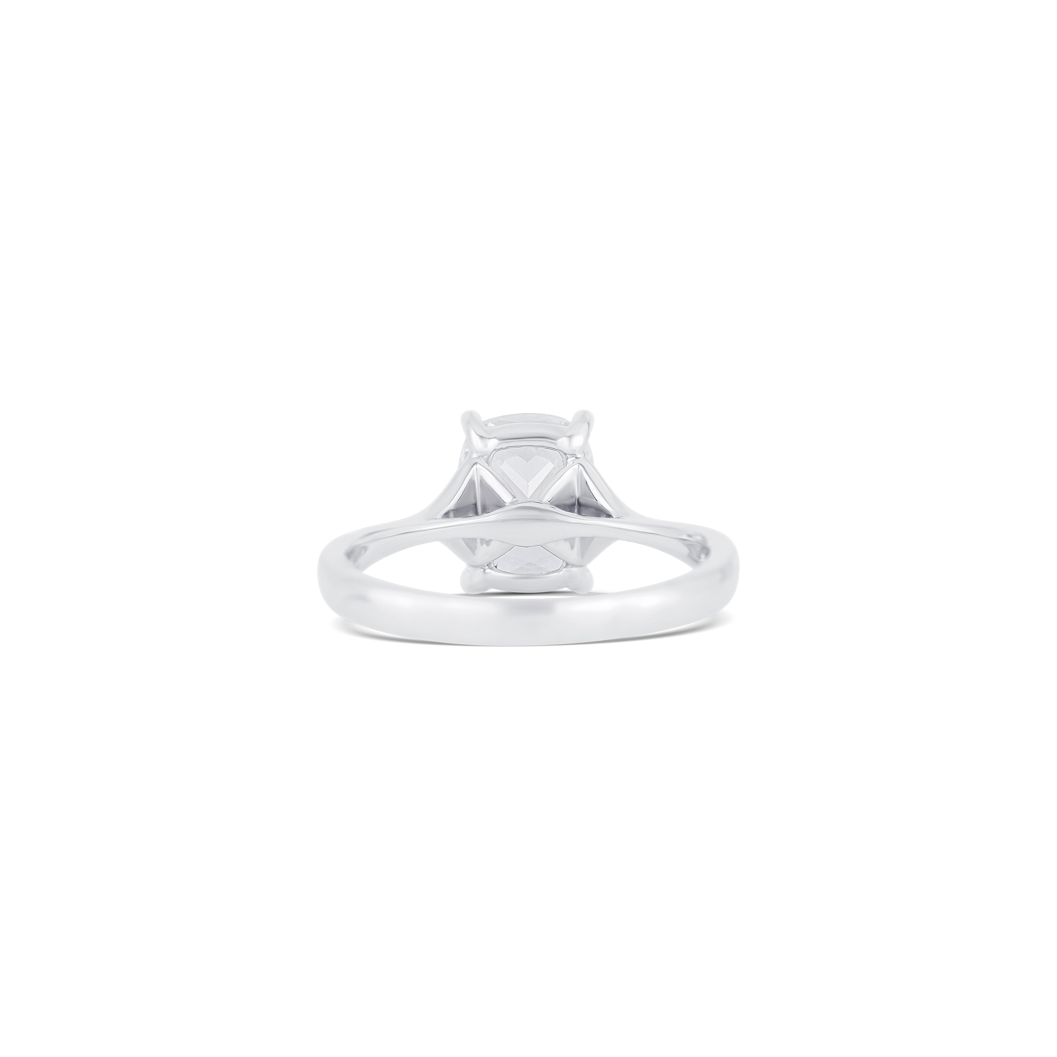 14K White Gold Cathedral Engagement Ring Setting