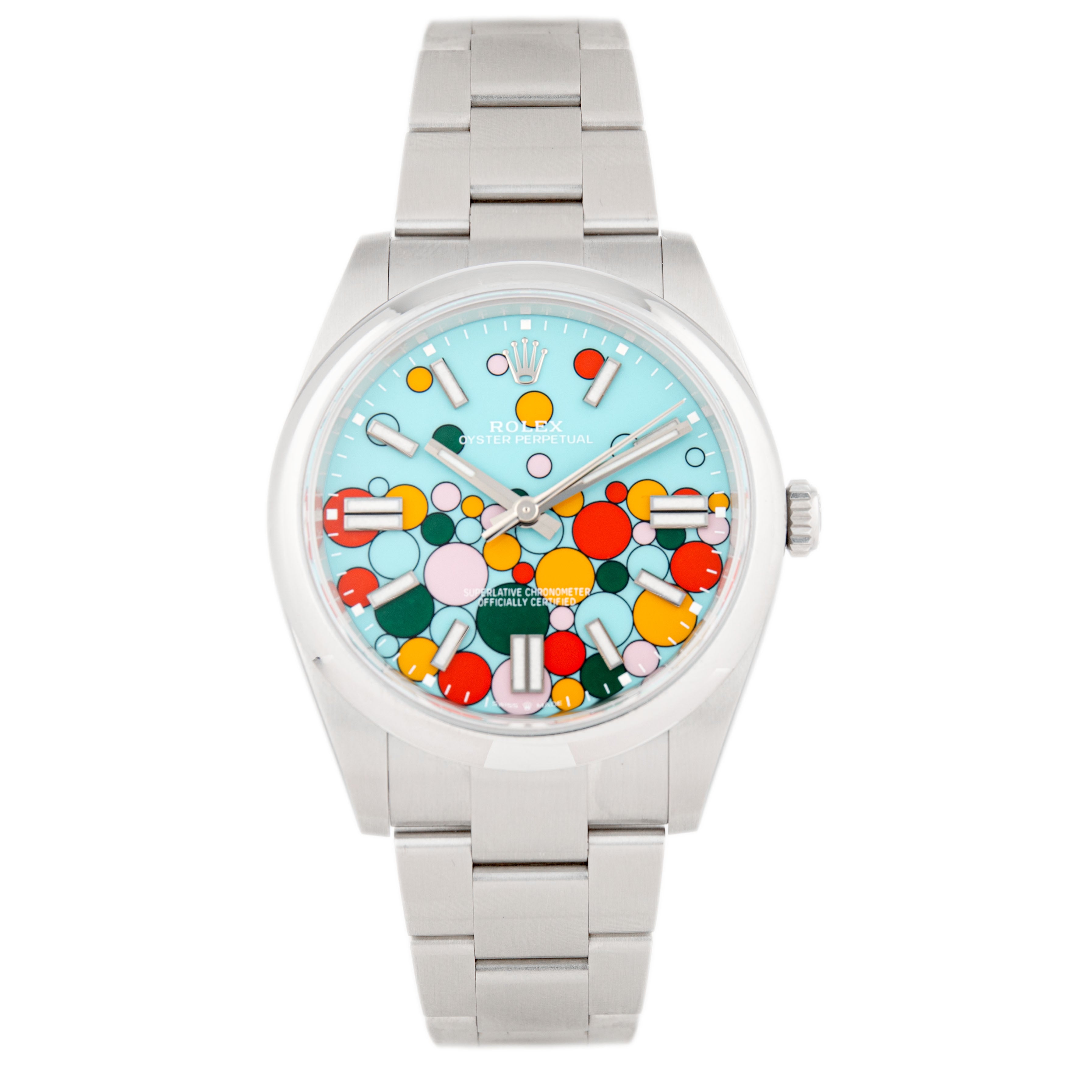 Rolex Oyster Perpetual 41 Stainless Steel Celebration Blue Dial 41mm 124300 Full Set