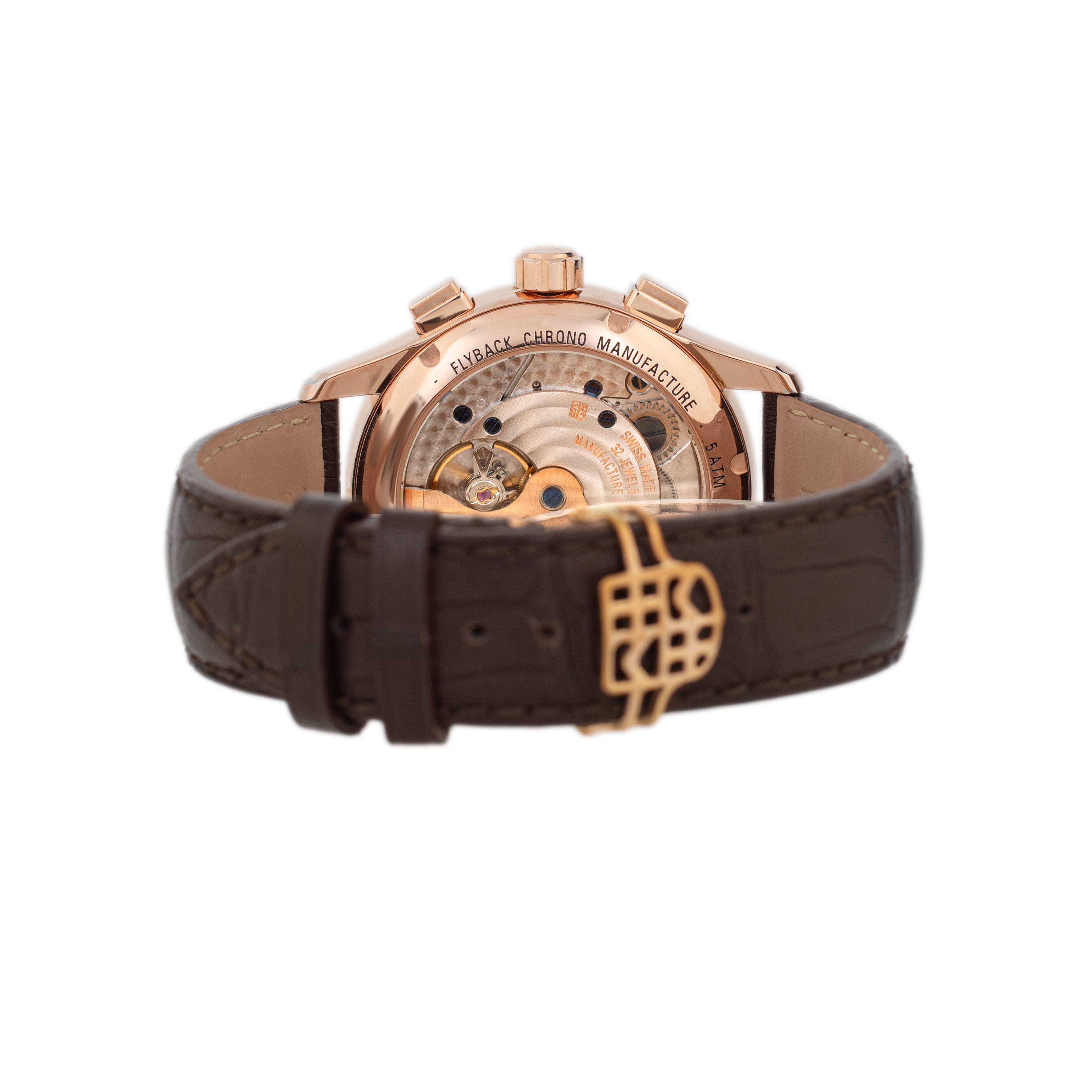 Frederique Constant Manufacture Flyback Stainless Steel Rose Gold Plated Silver Dial 42mm FC-760V4H4 Full Set