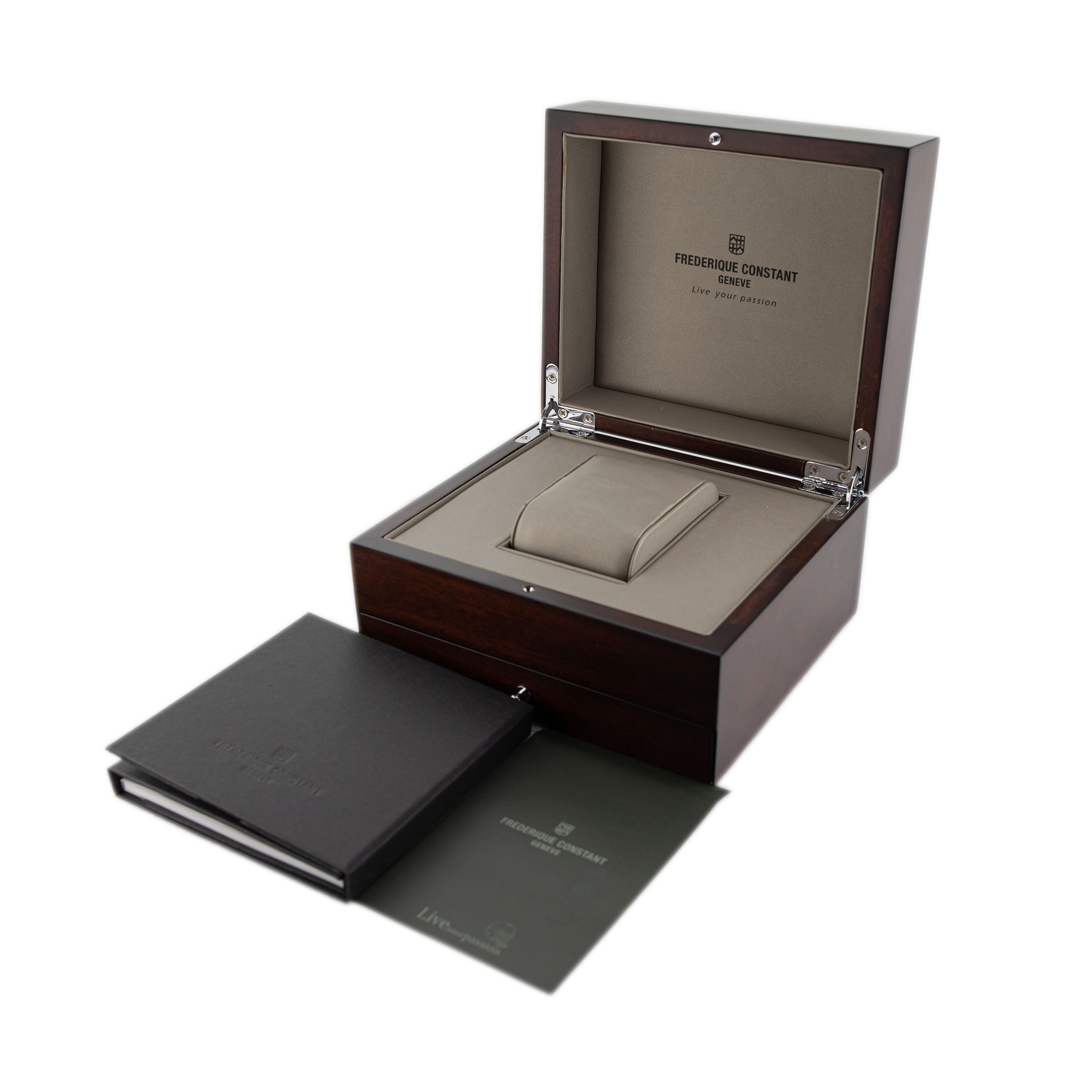 Frederique Constant Manufacture Flyback Stainless Steel Rose Gold Plated Silver Dial 42mm FC-760V4H4 Full Set