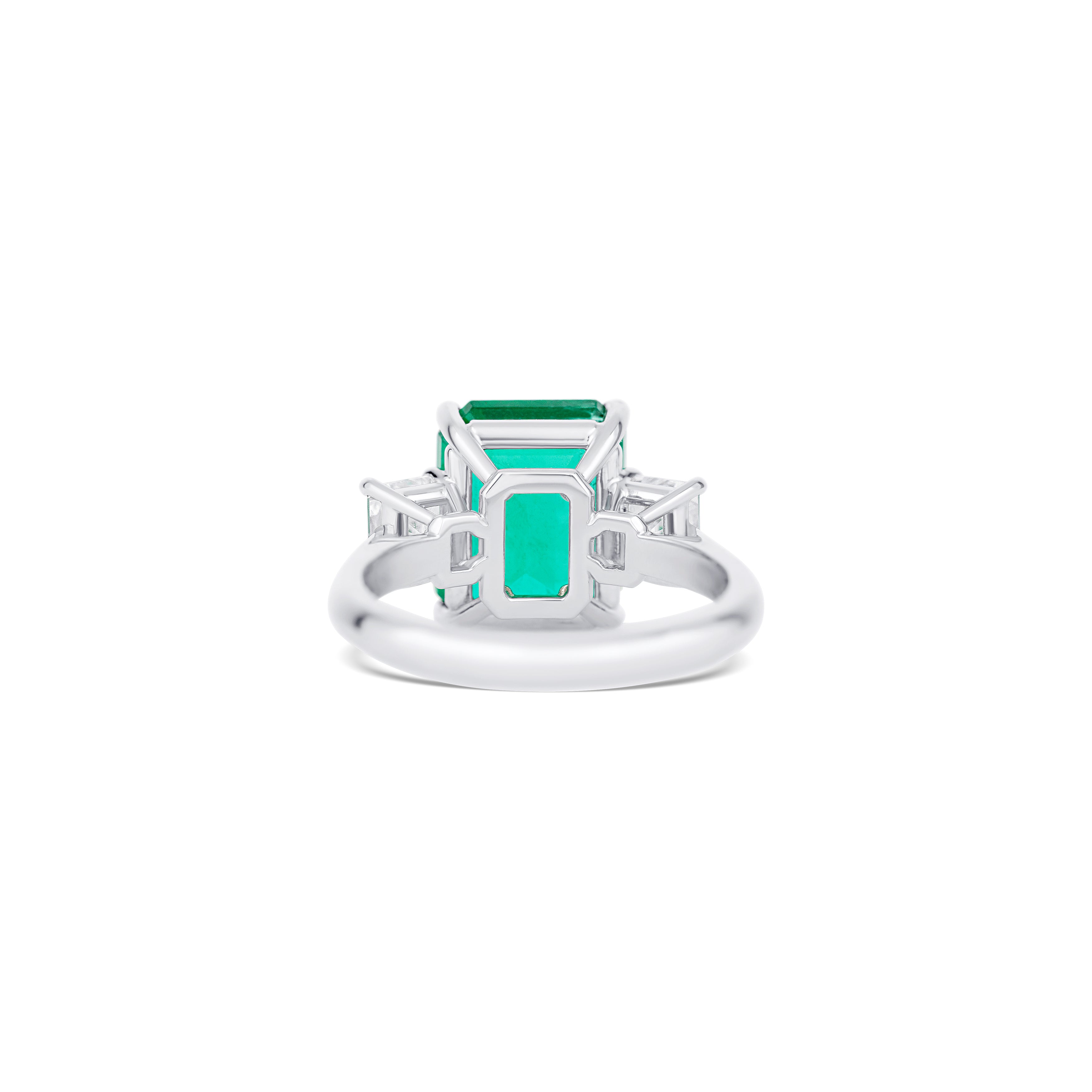 Platinum Emerald And Diamond Ring