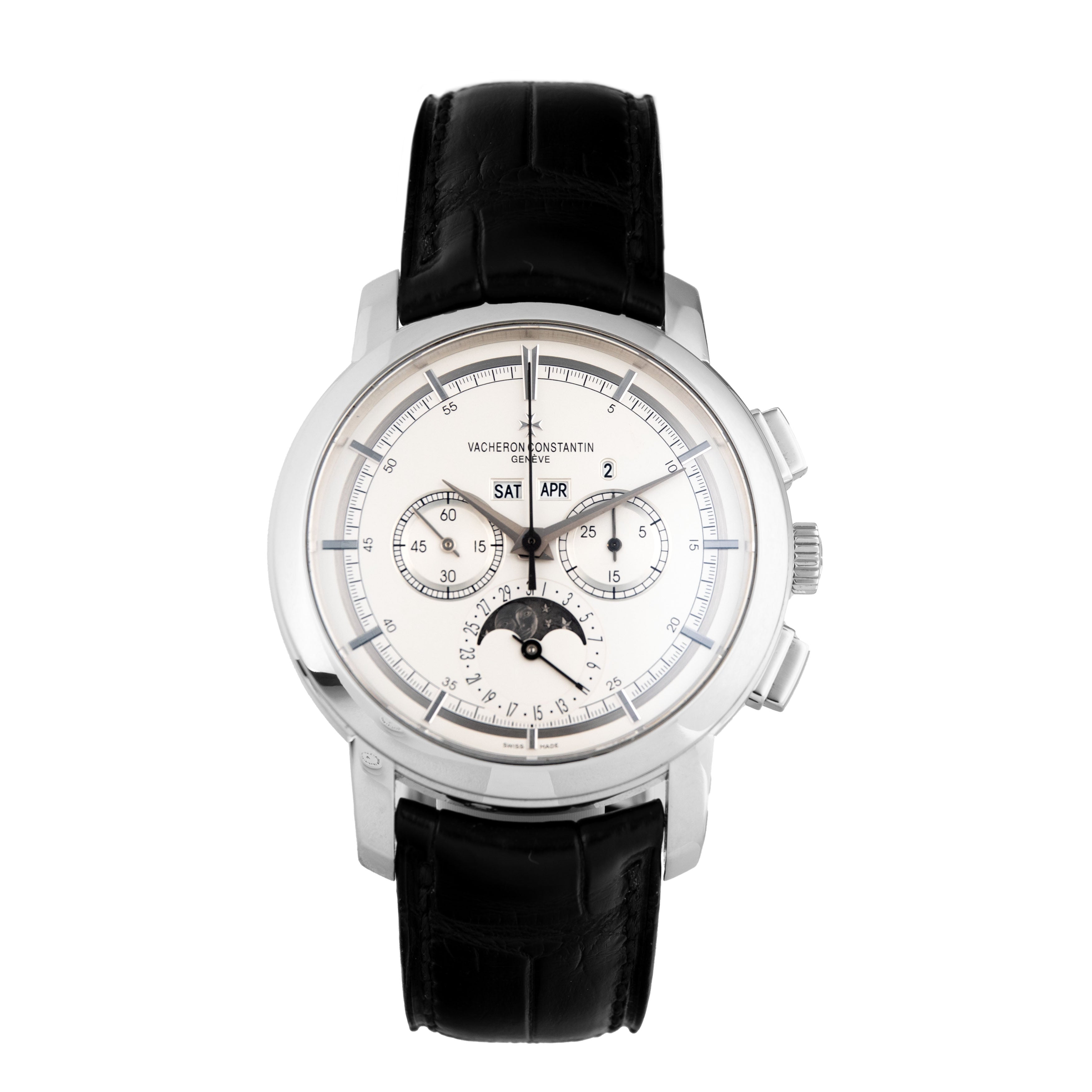 Vacheron Constantin Traditionnelle Chronograph Perpetual Calendar Platinum 43mm Silver Dial 47292/000P-9590