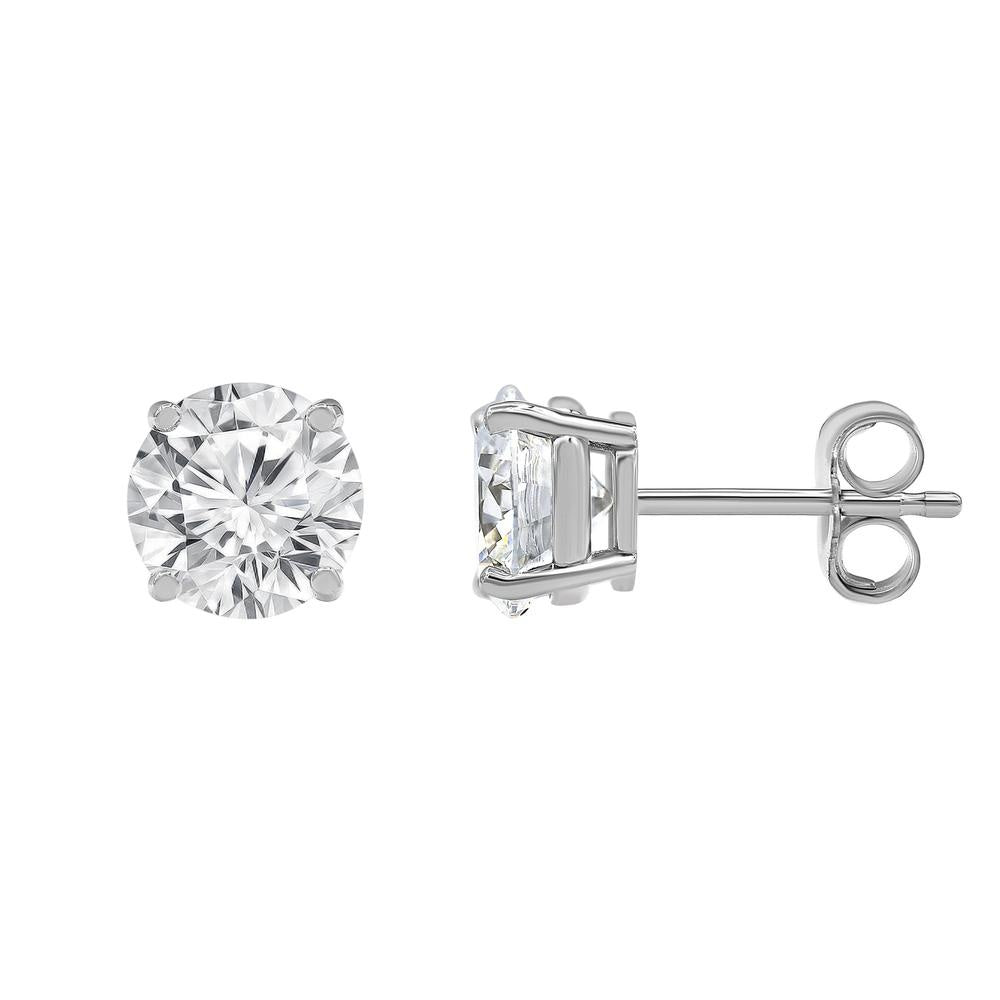 14K White Gold Lab Grown Diamond Stud Earrings 5.00cttw